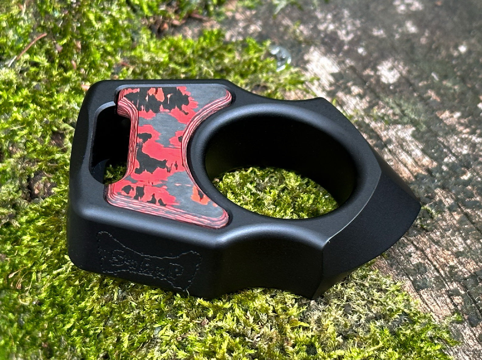 Semi-Custom Aluminum Bottle Opener Keychain Swampy Shark Black