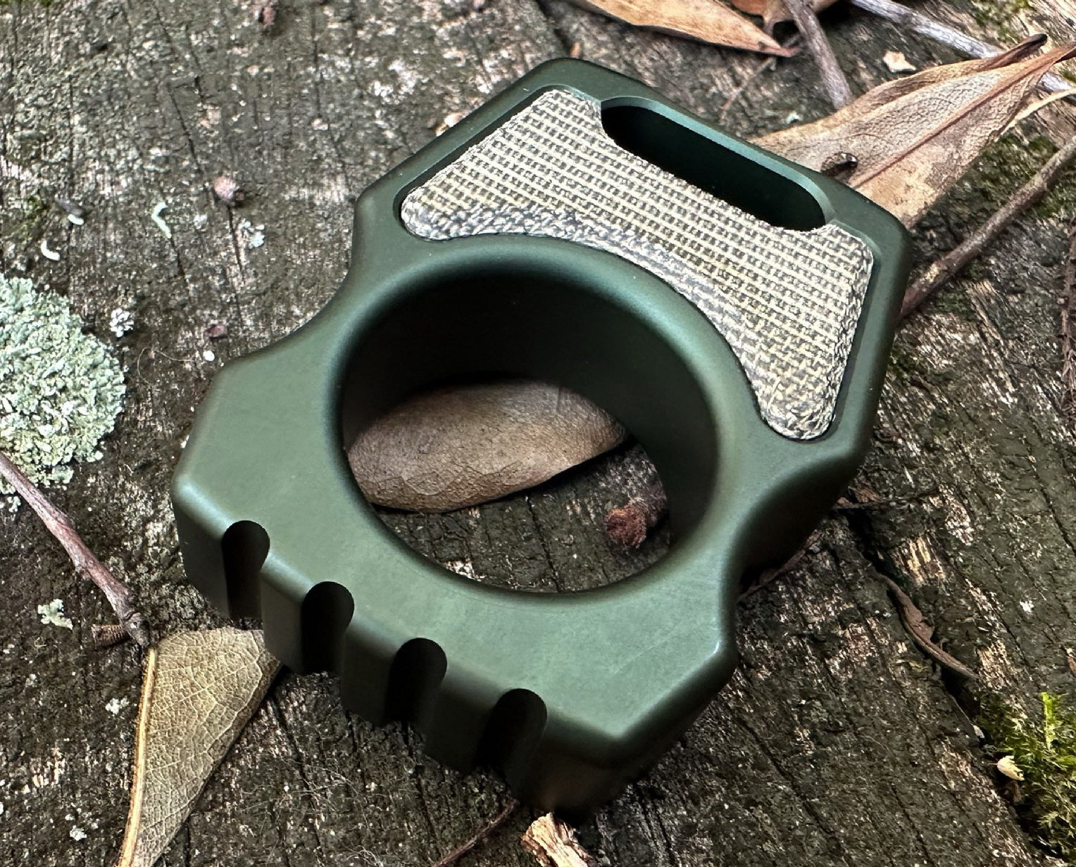 Semi-Custom Aluminum Bottle Opener Keychain Swampy Whale Olive Green