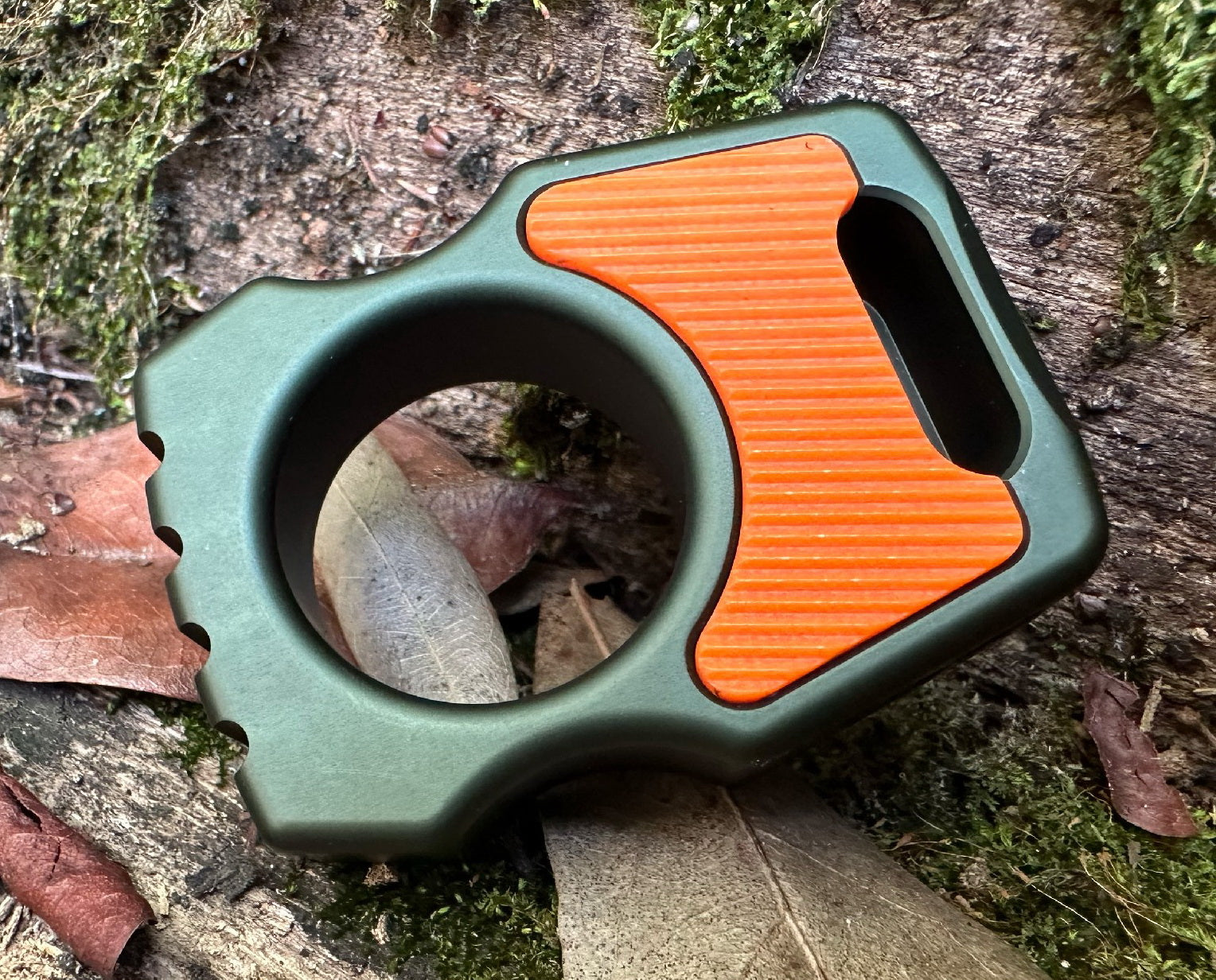 Semi-Custom Aluminum Bottle Opener Keychain Swampy Whale Olive Green