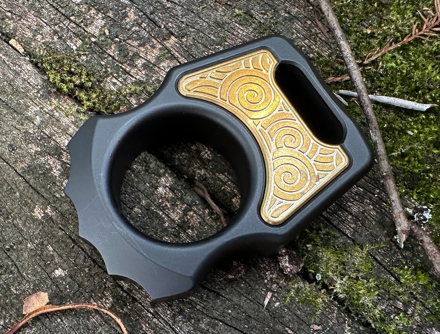 Semi-Custom Aluminum EDC Keychain Swampy Alligator Black