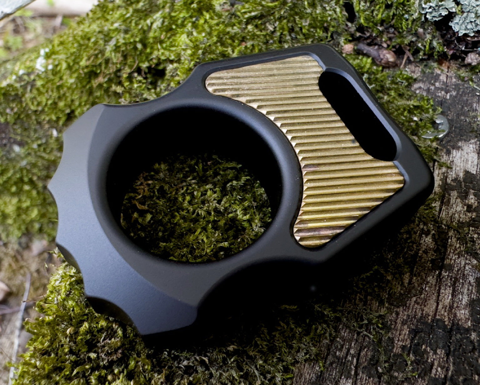 Semi-Custom Aluminum EDC Keychain Swampy Alligator Black