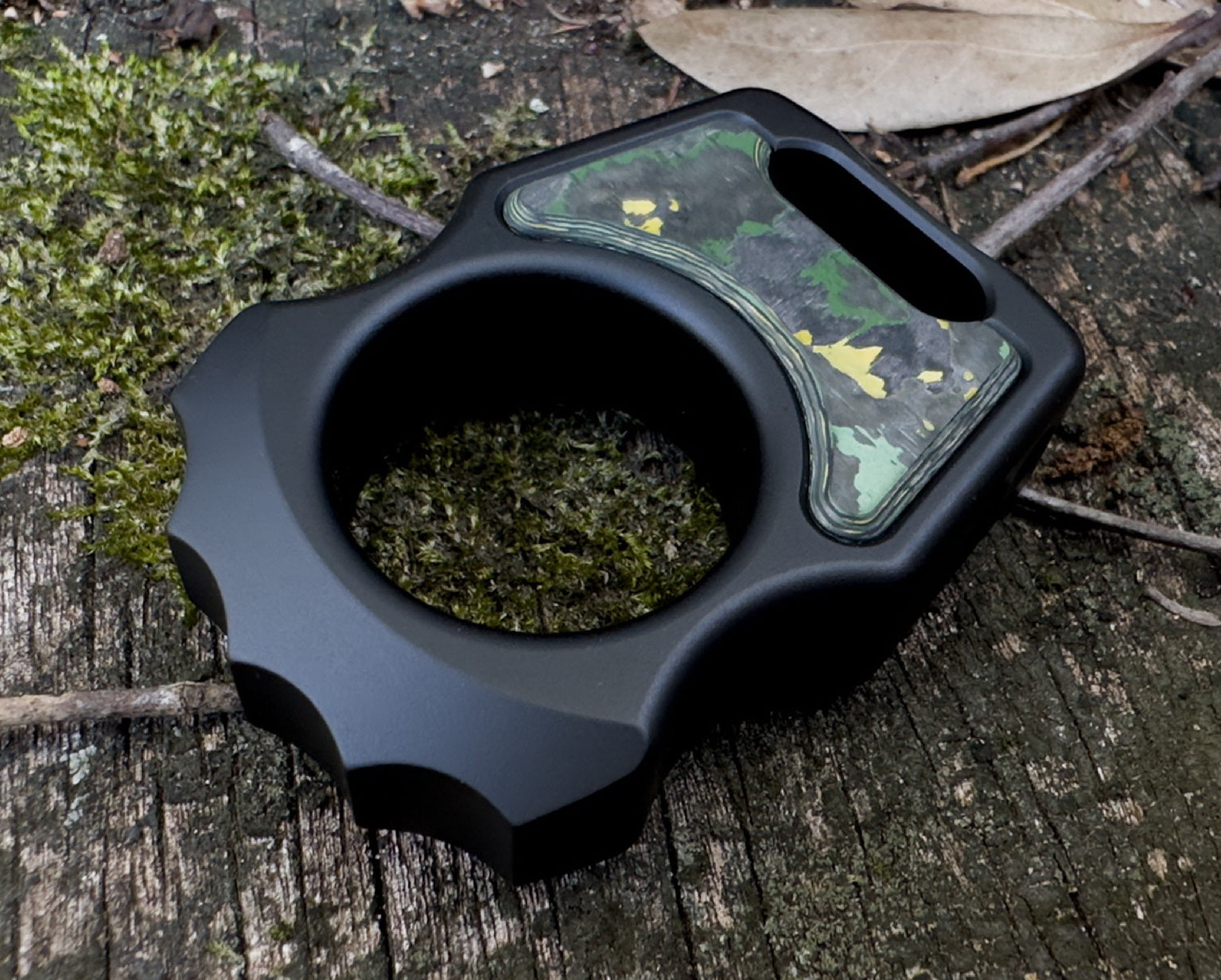 Semi-Custom Aluminum EDC Keychain Swampy Alligator Black