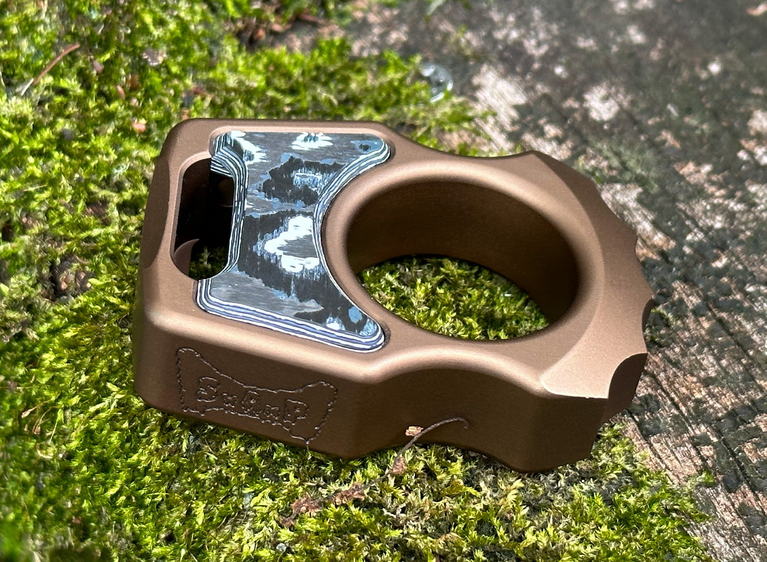 Semi-Custom Aluminum Keychain Swampy Alligator Bronze Anodized