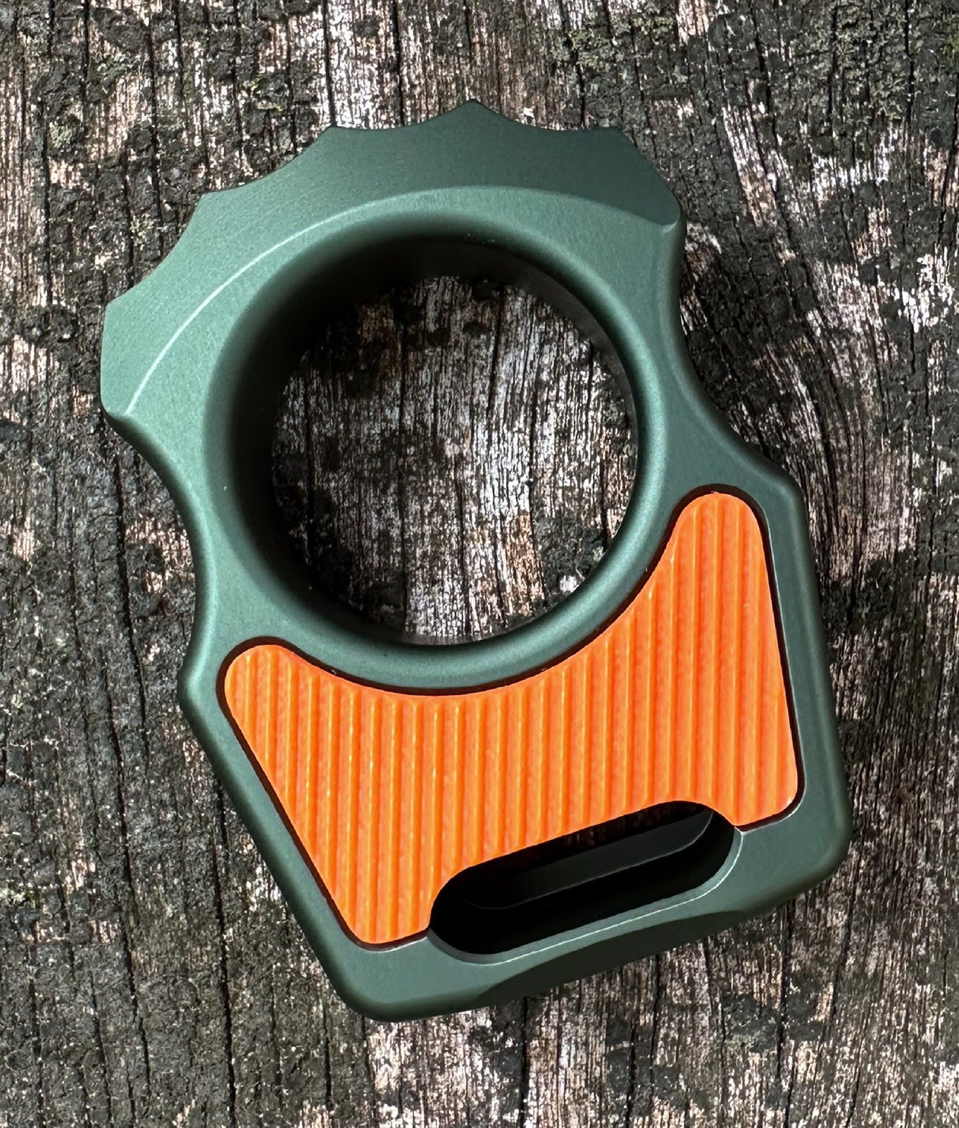 Semi-Custom Aluminum EDC Keychain Swampy Alligator Olive Green