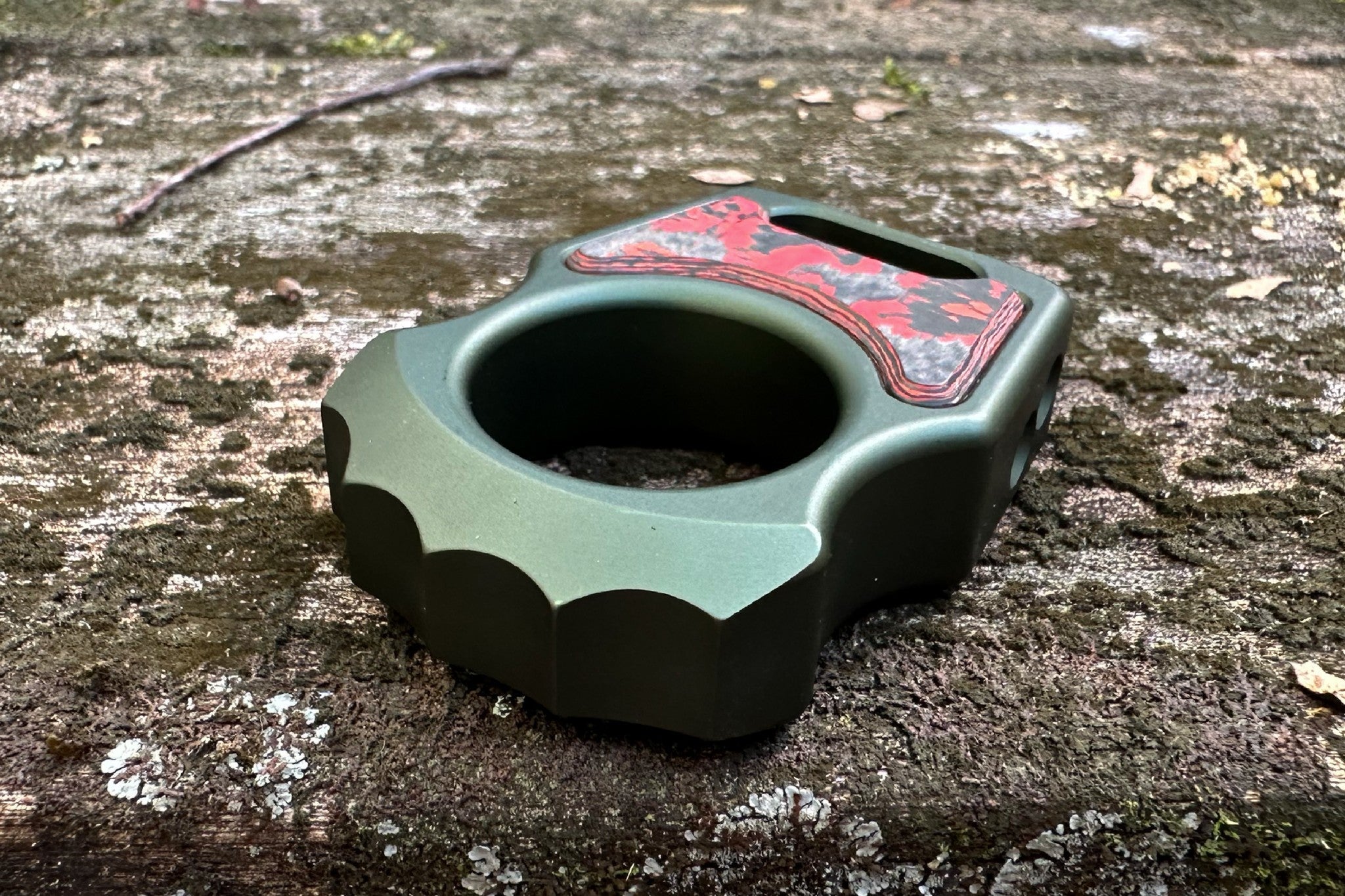 Semi-Custom Aluminum EDC Keychain Swampy Alligator Olive Green