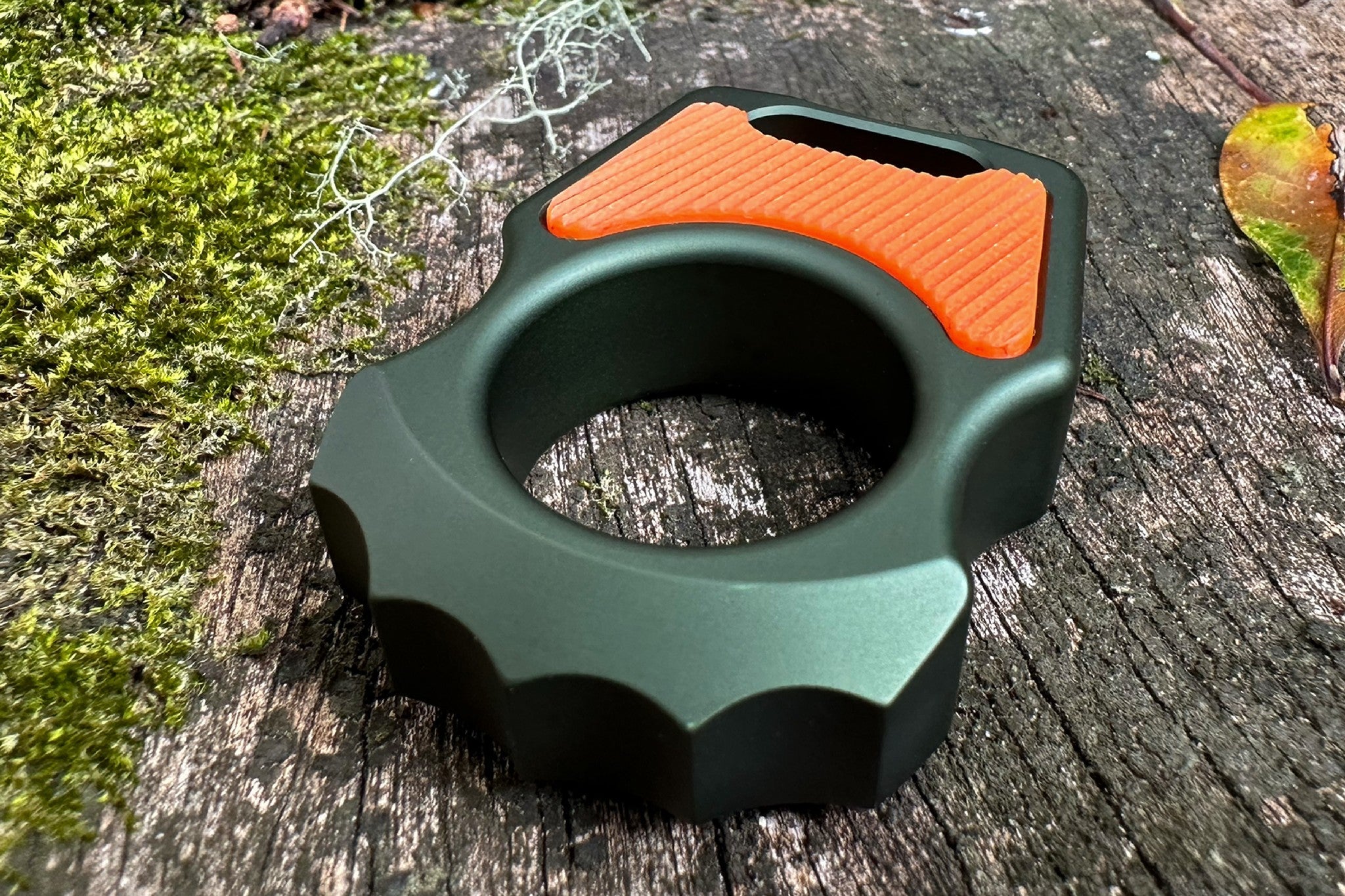 Semi-Custom Aluminum EDC Keychain Swampy Alligator Olive Green