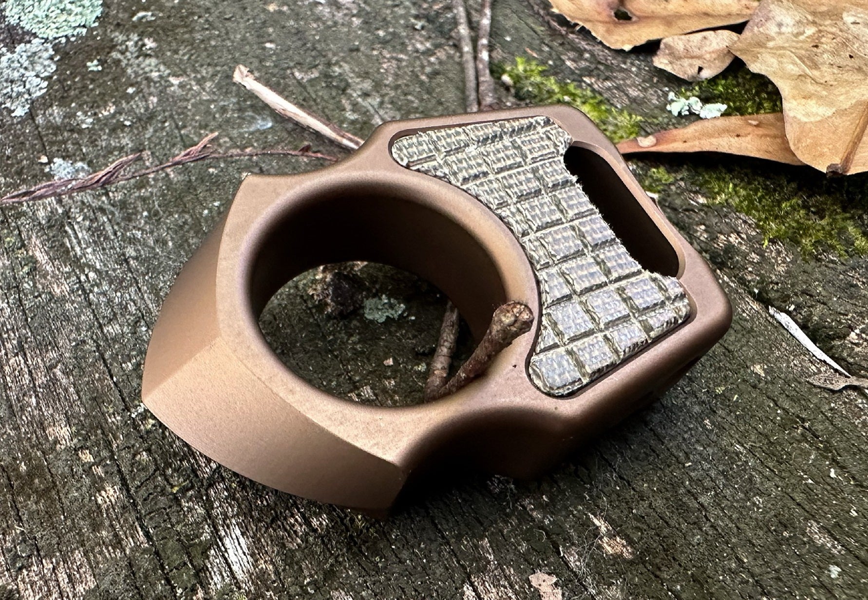 Semi-Custom Aluminum EDC Keychain Swampy Shark Bronze Anodized