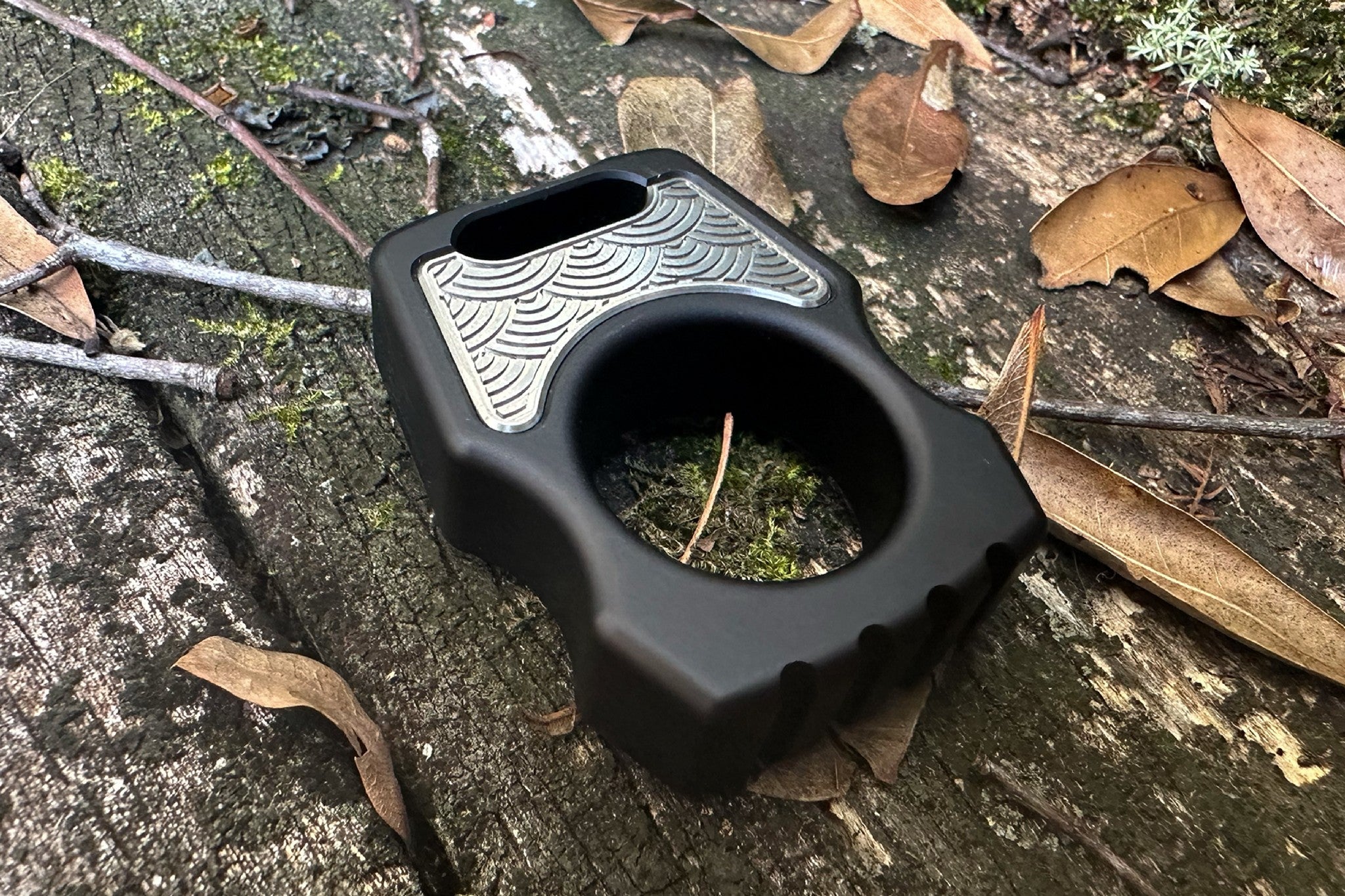 Semi-Custom Aluminum EDC Keychain Swampy Whale Black