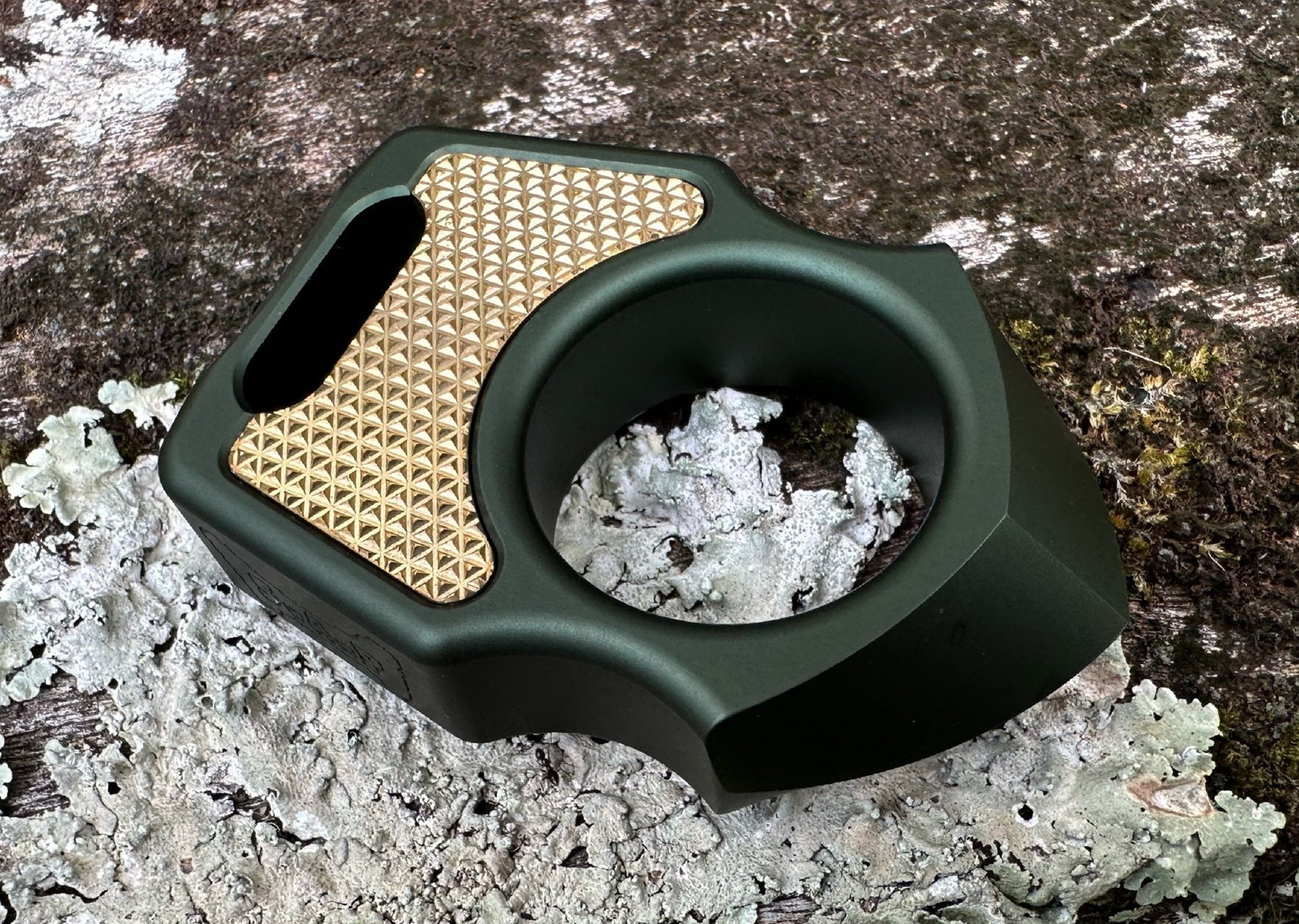 Semi-Custom Aluminum EDC Keychain Swampy Shark Olive Green