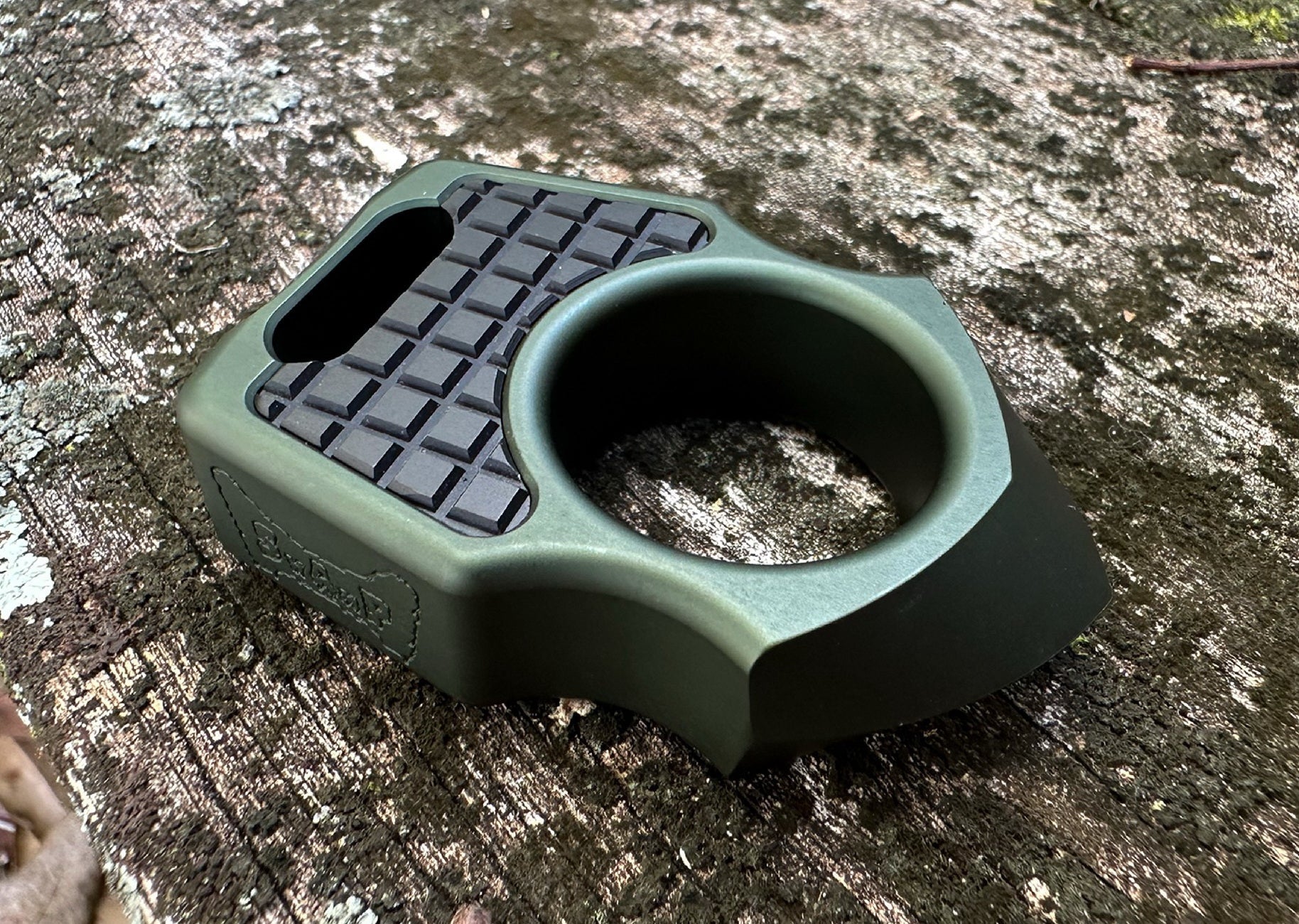 Semi-Custom Aluminum EDC Keychain Swampy Shark Olive Green