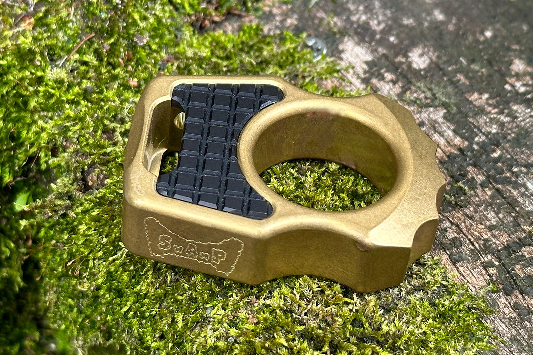 Semi-Custom Brass EDC Bottle Opener Keychain Swampy Alligator