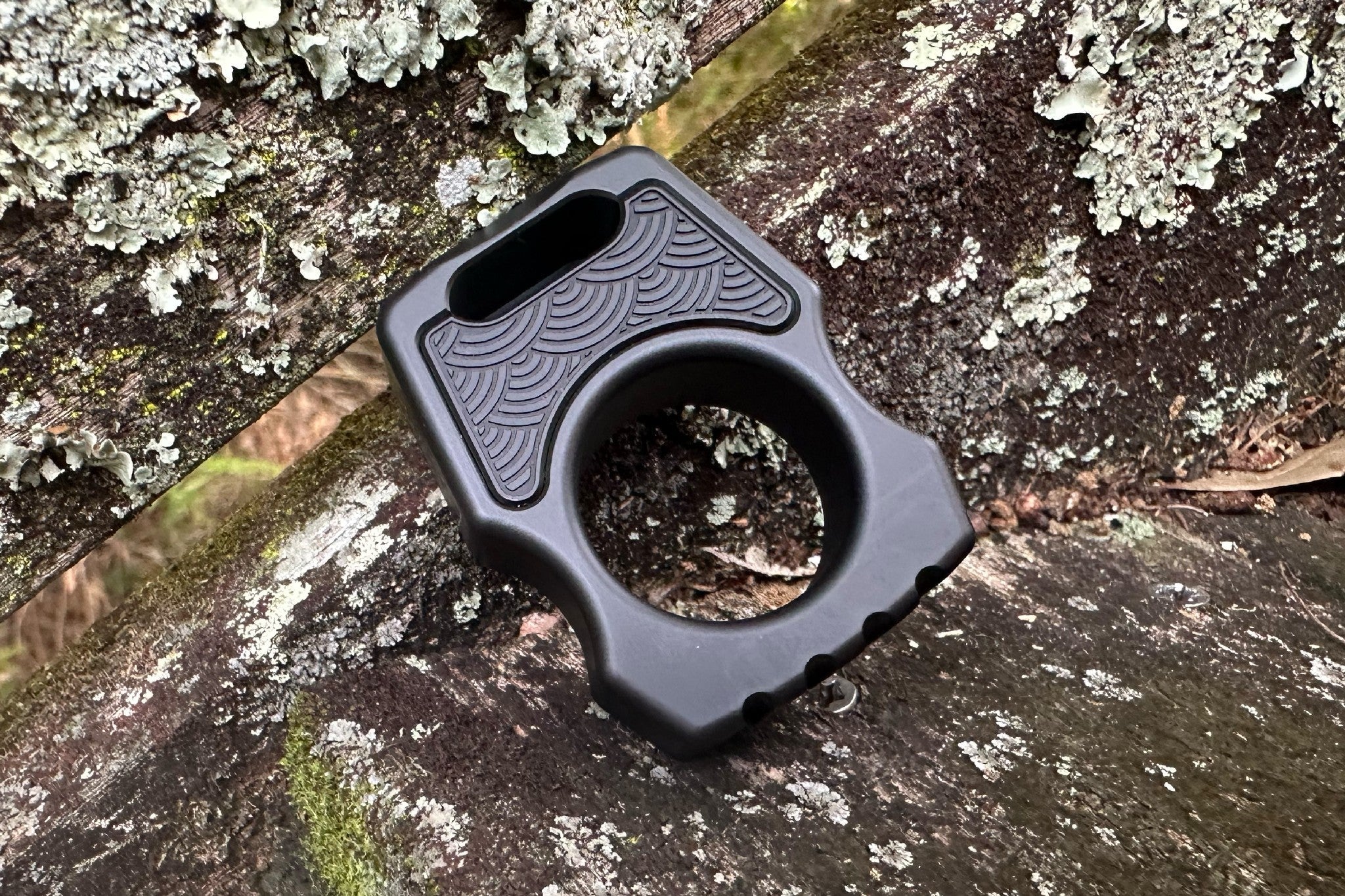 Semi-Custom Titanium Bottle Opener Keychain Swampy Whale Armor Black Cerakote