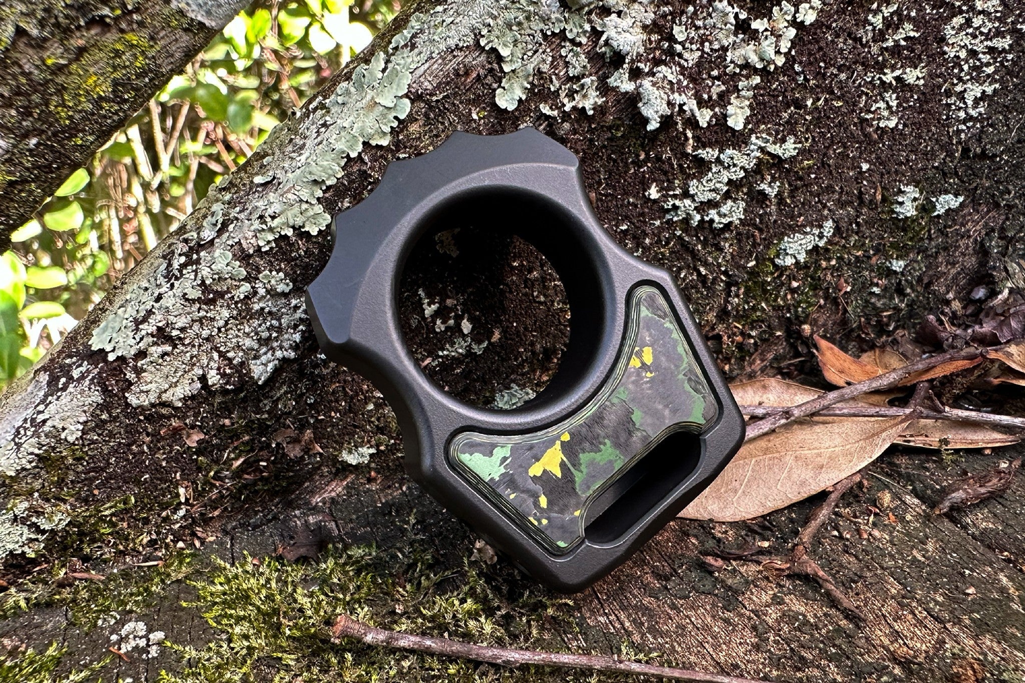 Semi-Custom Titanium EDC Keychain Swampy Alligator Armor Black Cerakote