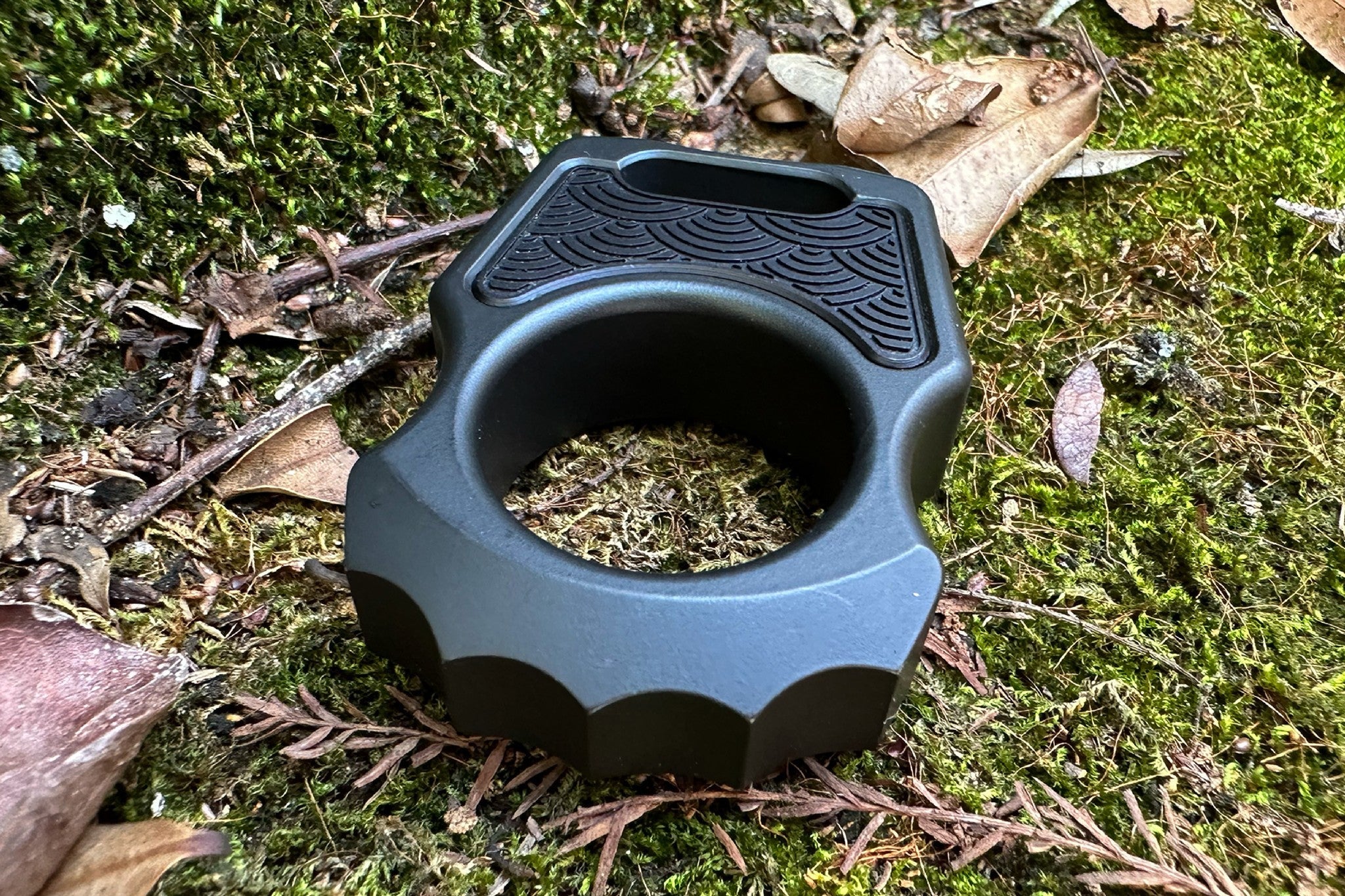 Semi-Custom Titanium EDC Keychain Swampy Alligator Armor Black Cerakote