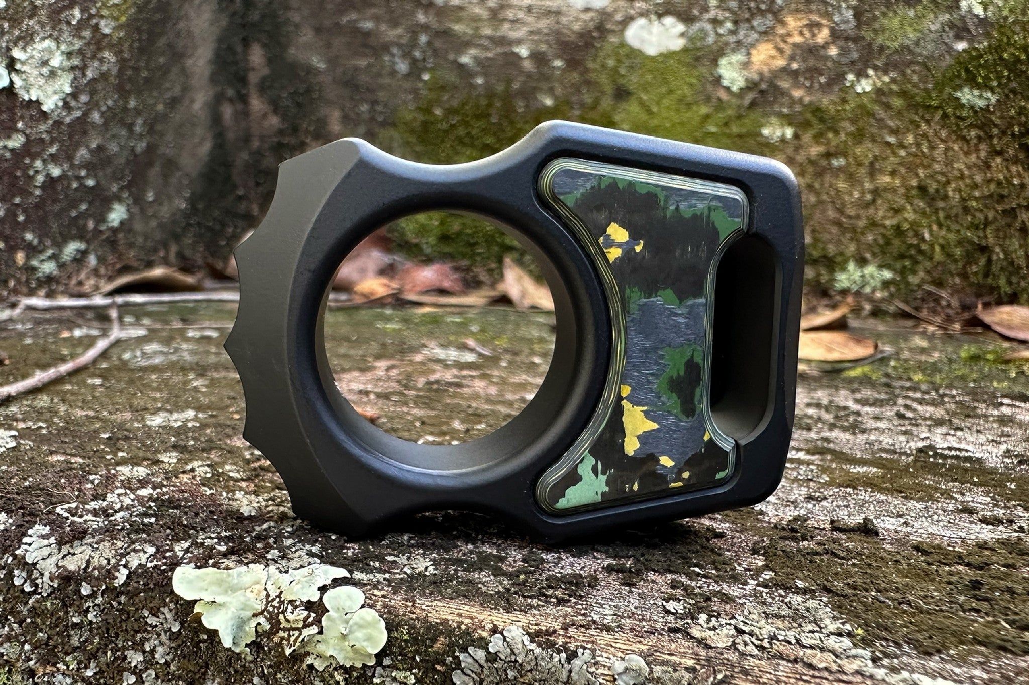 Semi-Custom Titanium EDC Keychain Swampy Alligator Armor Black Cerakote