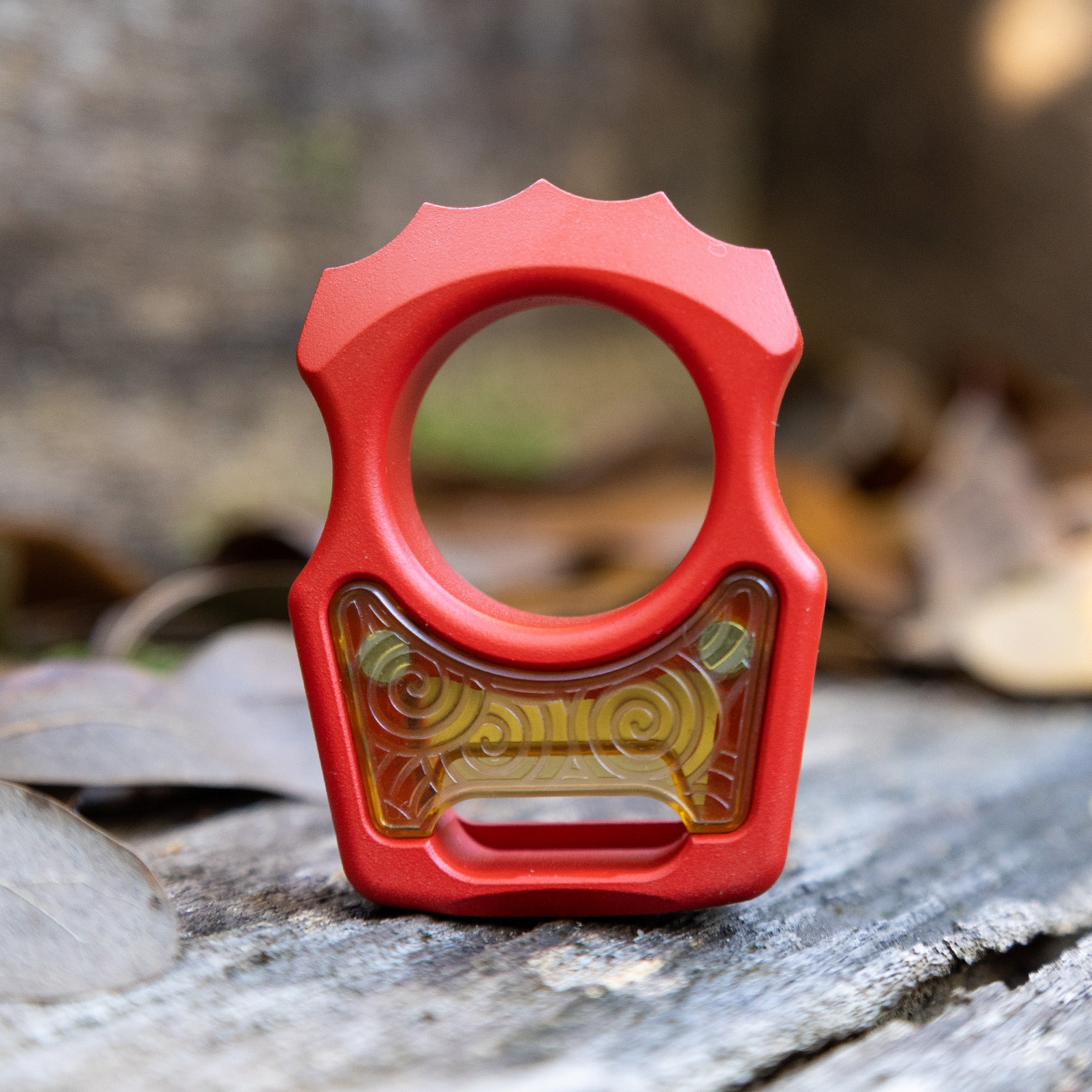 Semi-Custom Titanium Bottle Opener Keychain Swampy Alligator Red Cerakote