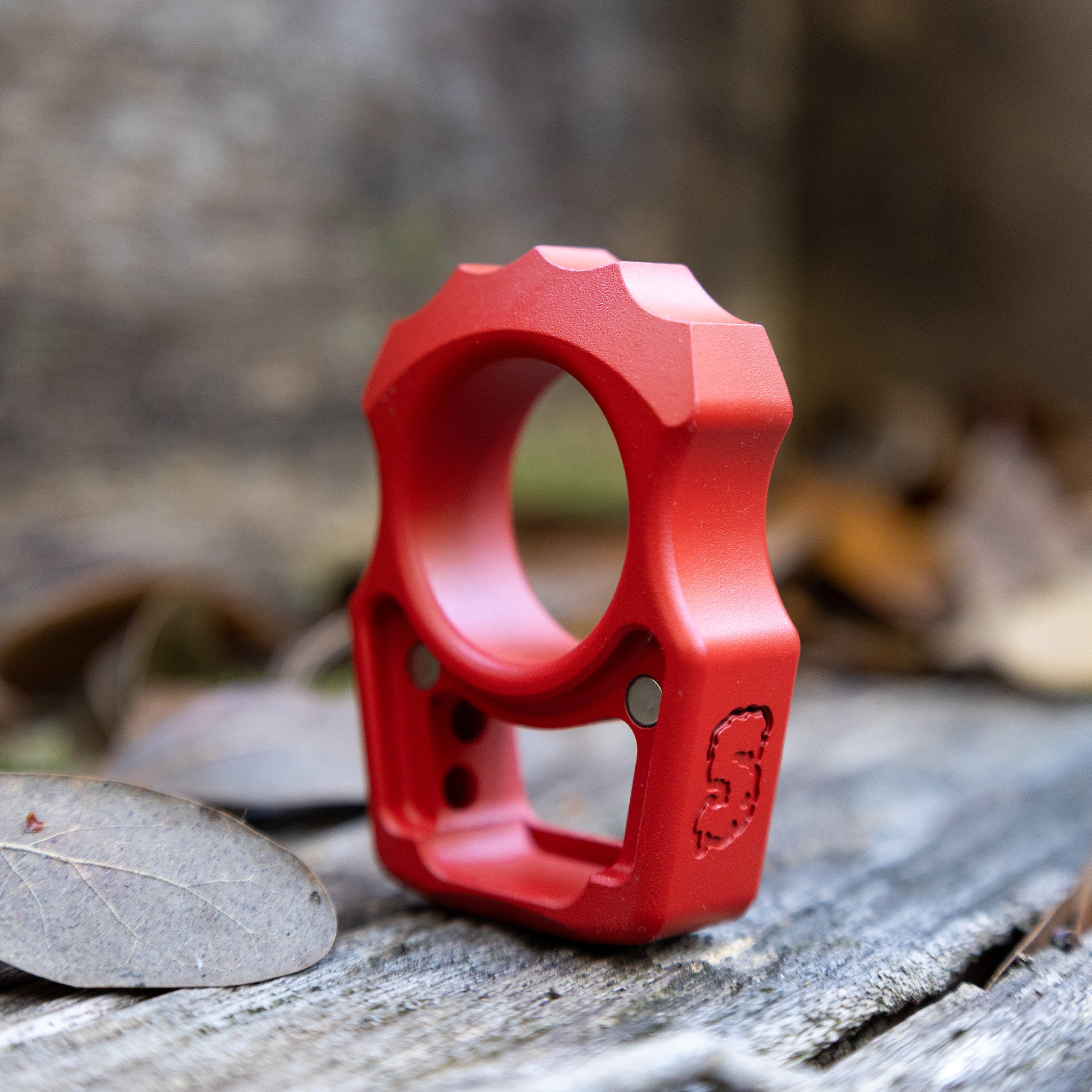 Semi-Custom Titanium Bottle Opener Keychain Swampy Alligator Red Cerakote