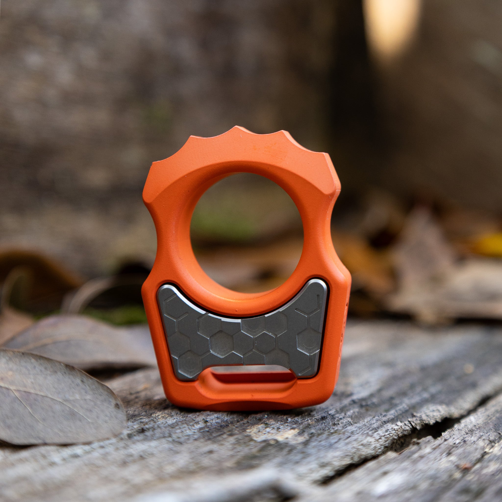 Semi-Custom Titanium EDC Keychain Swampy Alligator Hunter Orange Cerakote