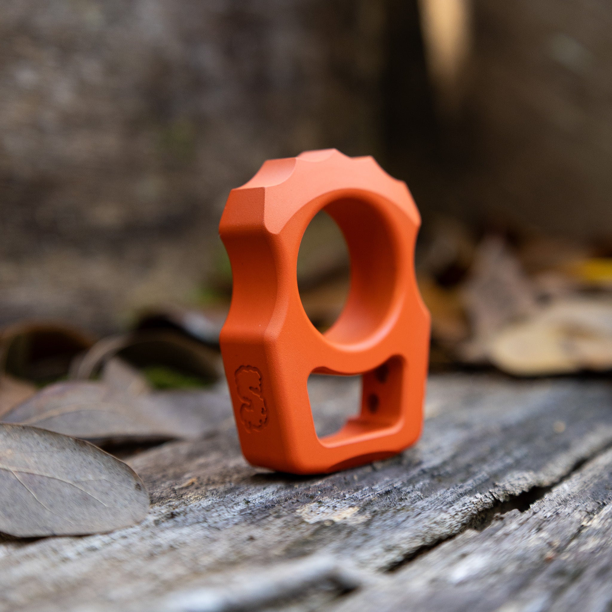 Semi-Custom Titanium EDC Keychain Swampy Alligator Hunter Orange Cerakote