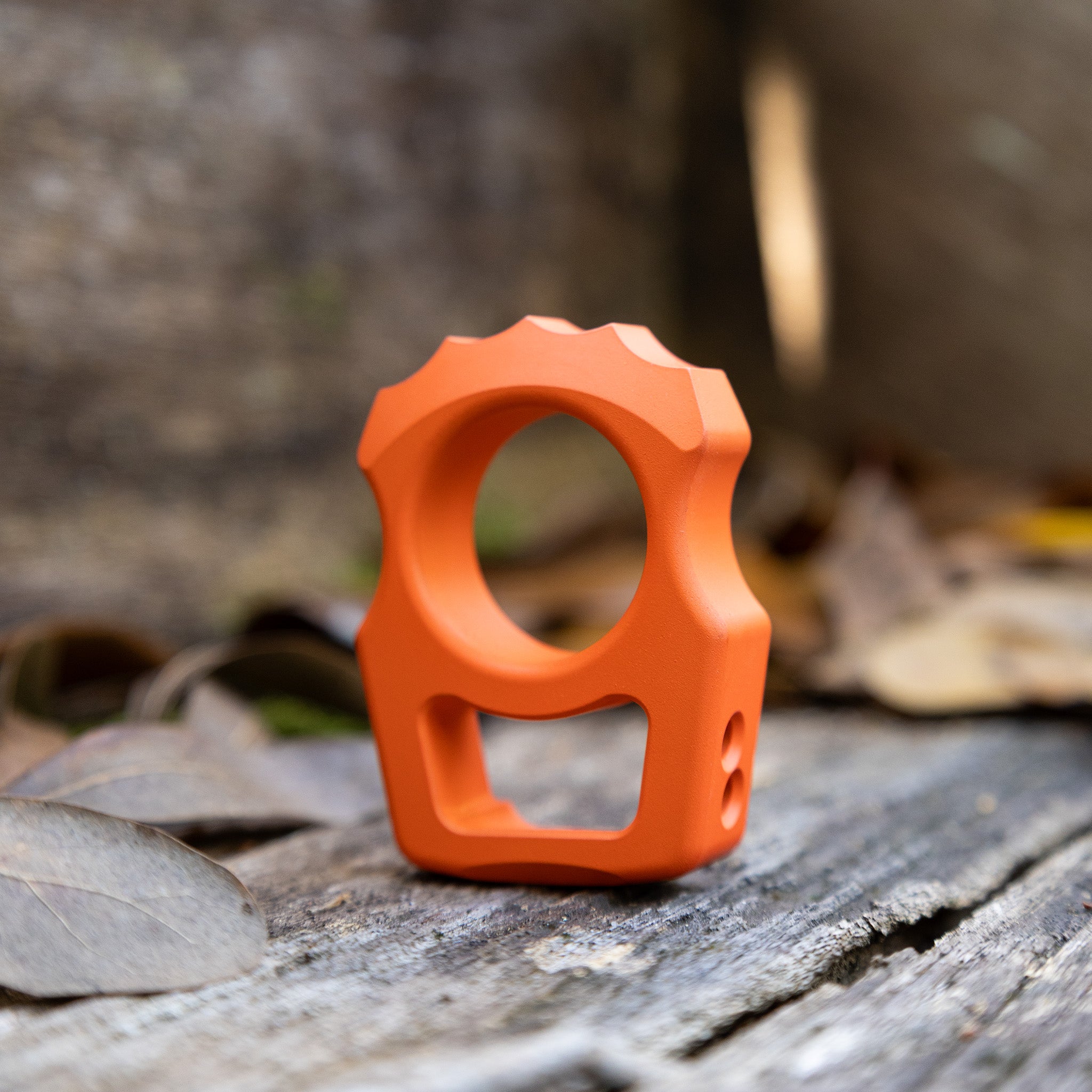 Semi-Custom Titanium EDC Keychain Swampy Alligator Hunter Orange Cerakote