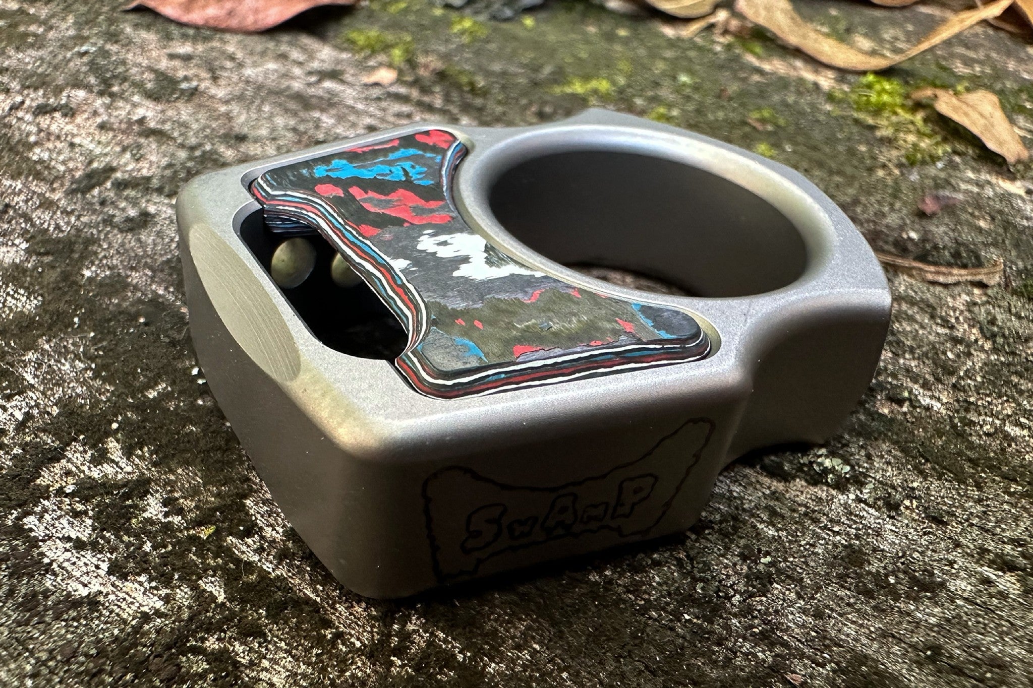 Semi-Custom Titanium EDC Keychain Swampy Shark