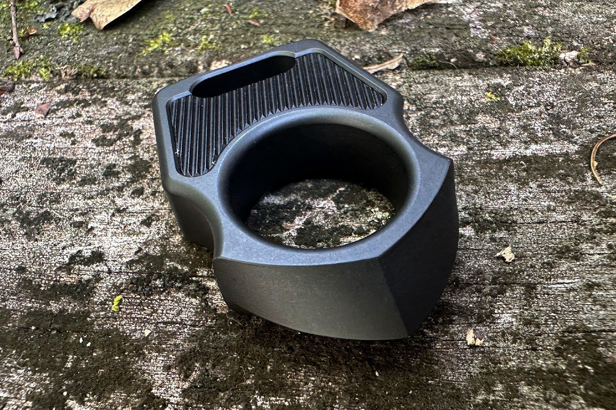 Semi-Custom Titanium EDC Keychain Swampy Shark Armor Black Cerakote