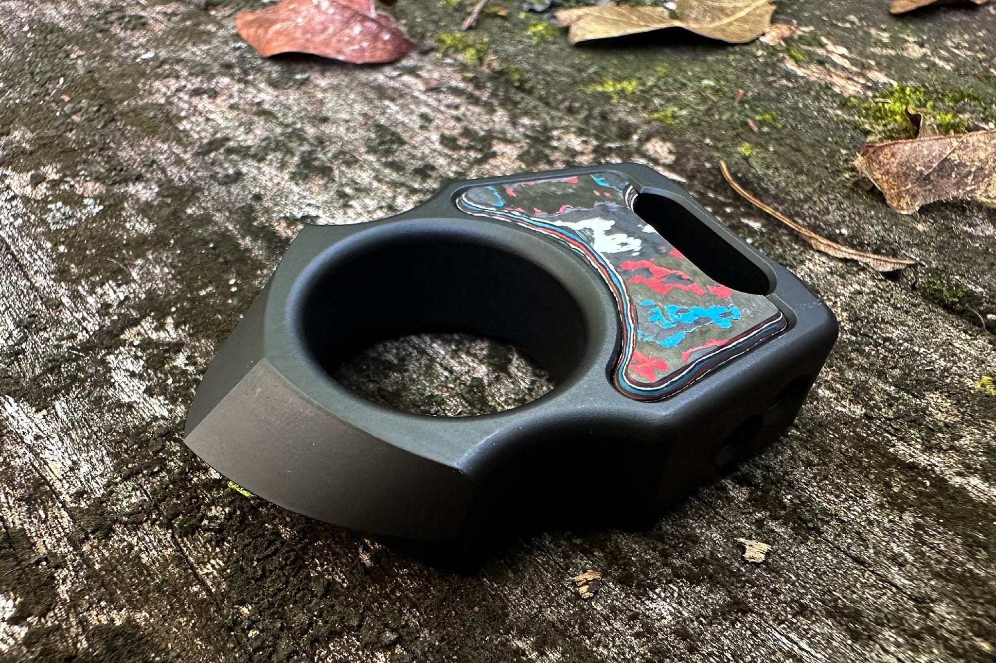 Semi-Custom Titanium EDC Keychain Swampy Shark Armor Black Cerakote