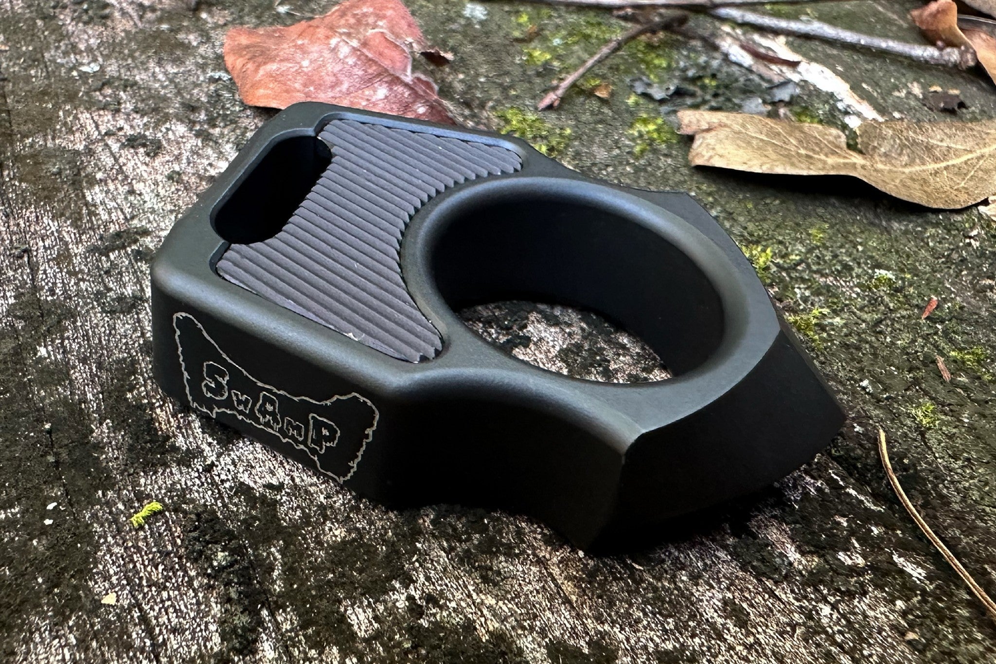 Semi-Custom Titanium EDC Keychain Swampy Shark Armor Black Cerakote