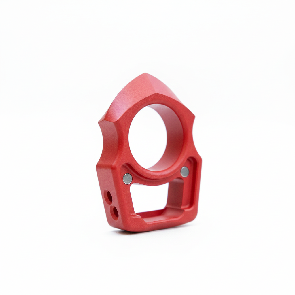 Semi-Custom Titanium Keychain Swampy Shark Red Cerakote