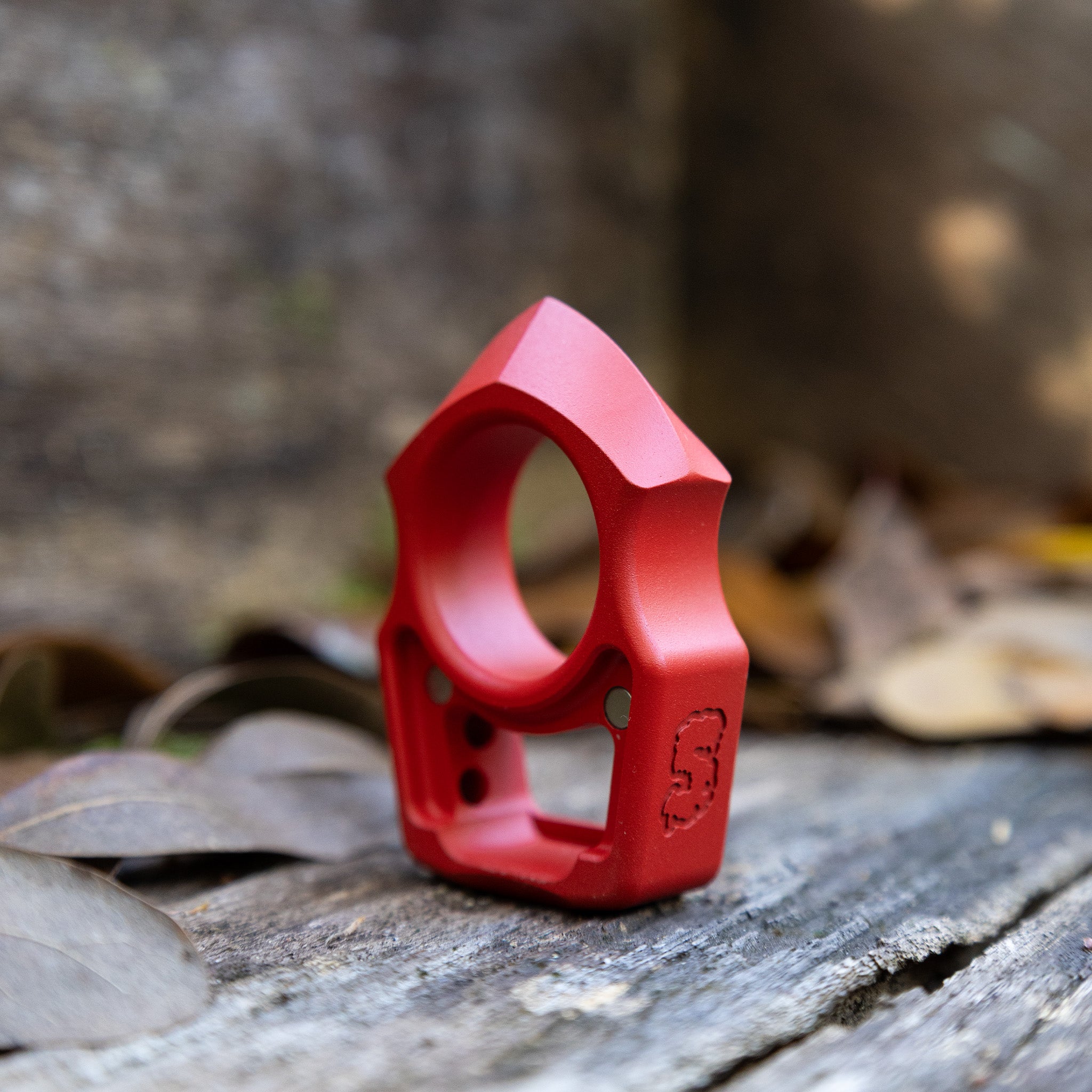 Semi-Custom Titanium Keychain Swampy Shark Red Cerakote