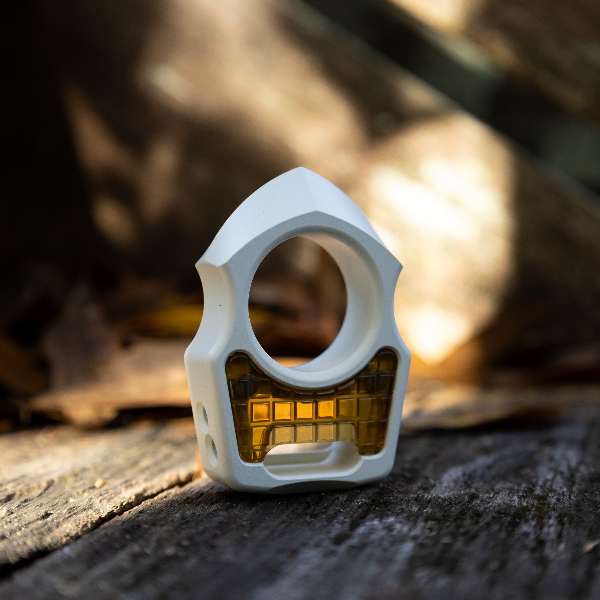 Semi-Custom Titanium EDC Keychain Swampy Shark Snow White Cerakote