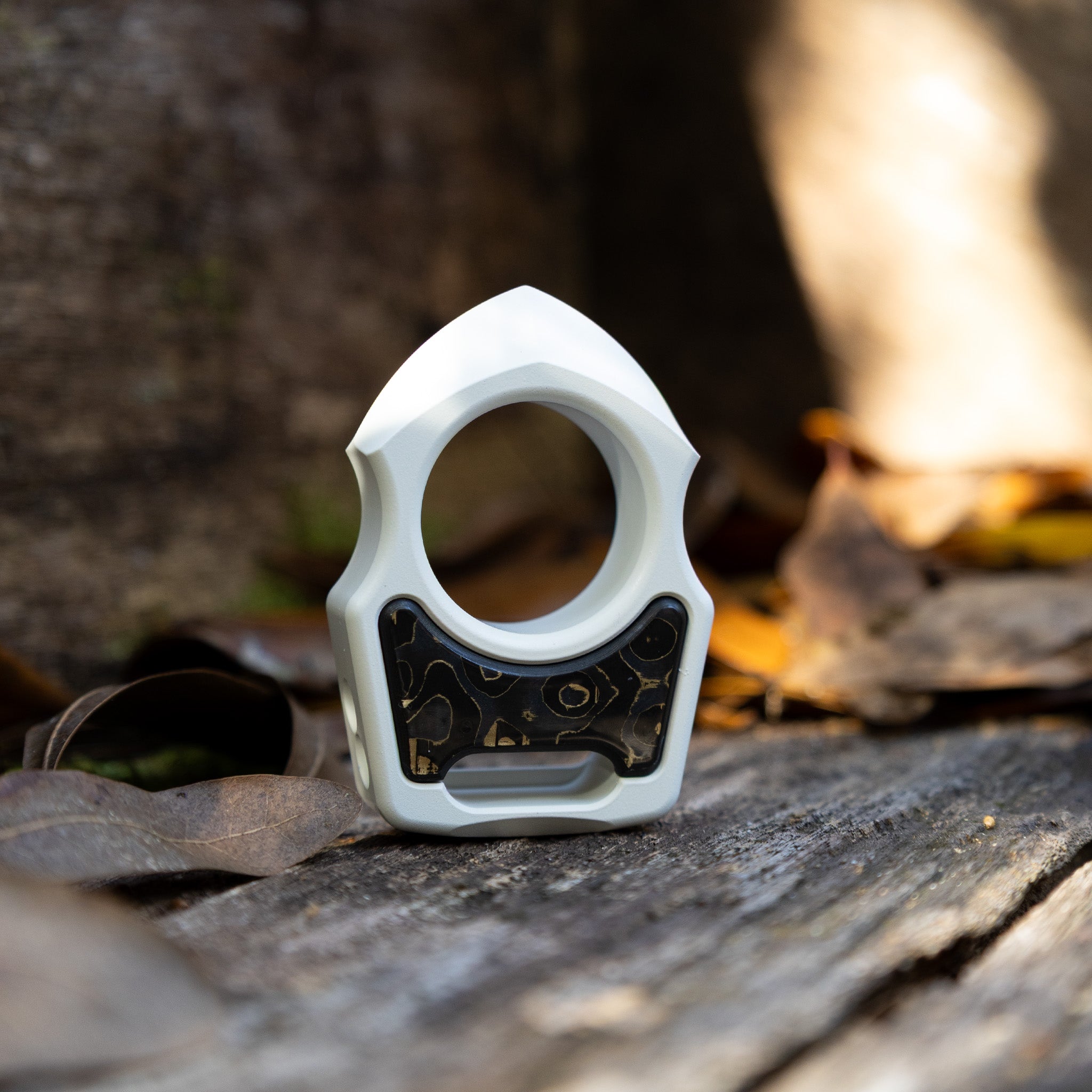 Semi-Custom Titanium EDC Keychain Swampy Shark Snow White Cerakote