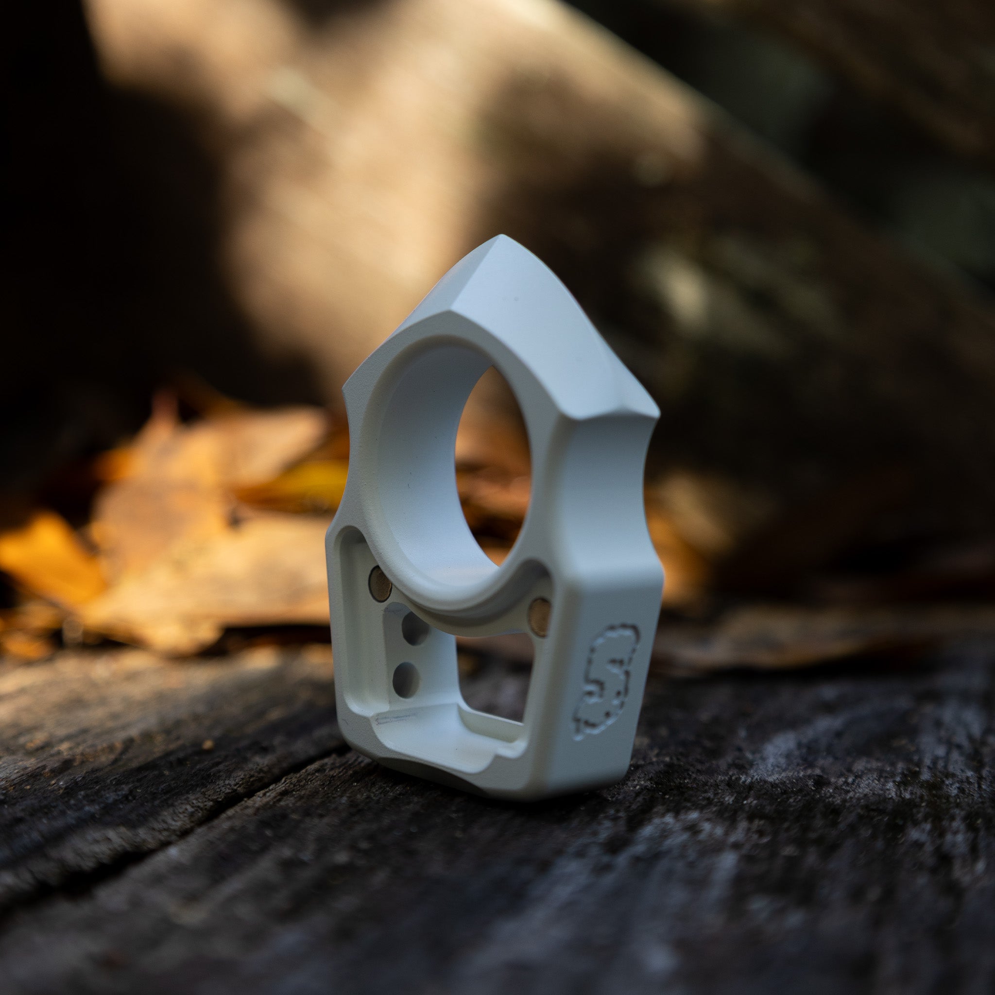 Semi-Custom Titanium EDC Keychain Swampy Shark Snow White Cerakote