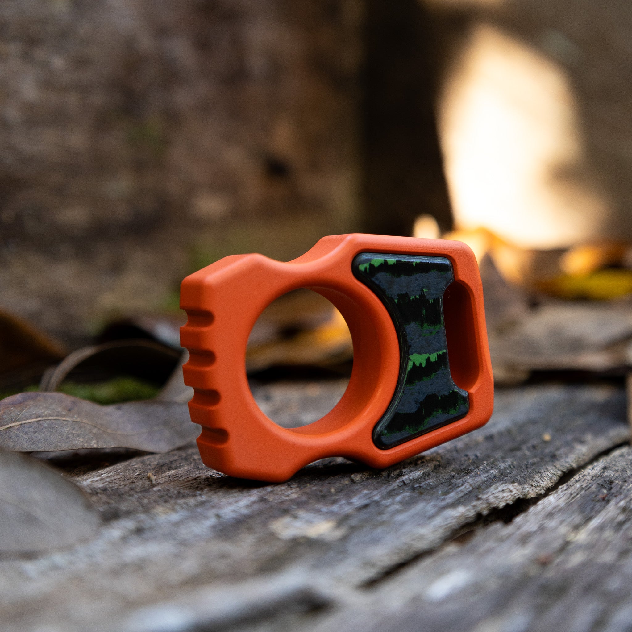 Semi-Custom Titanium Bottle Opener Keychain Swampy Whale Hunter Orange Cerakote