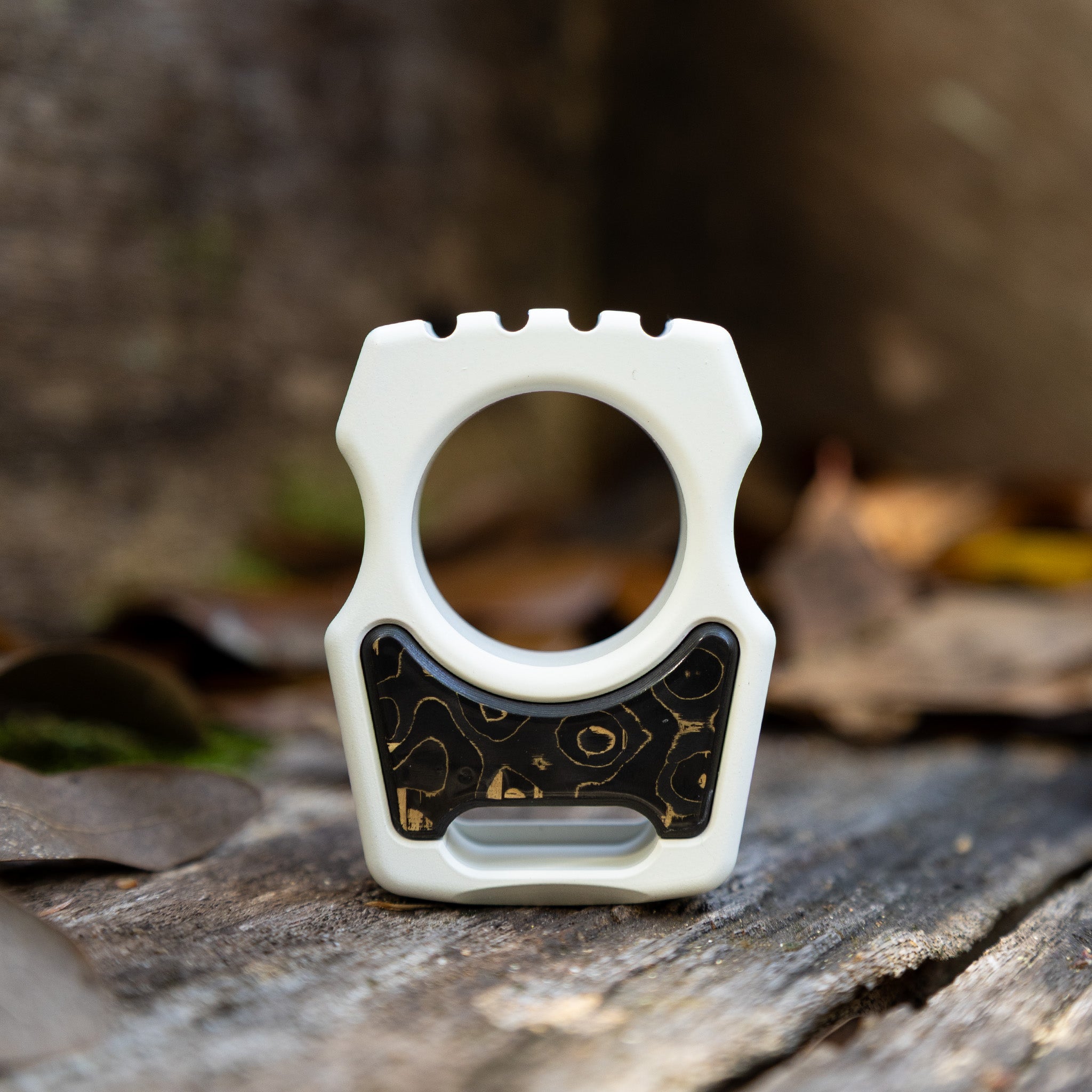 Semi-Custom Titanium Bottle Opener Keychain Swampy Whale Snow White Cerakote