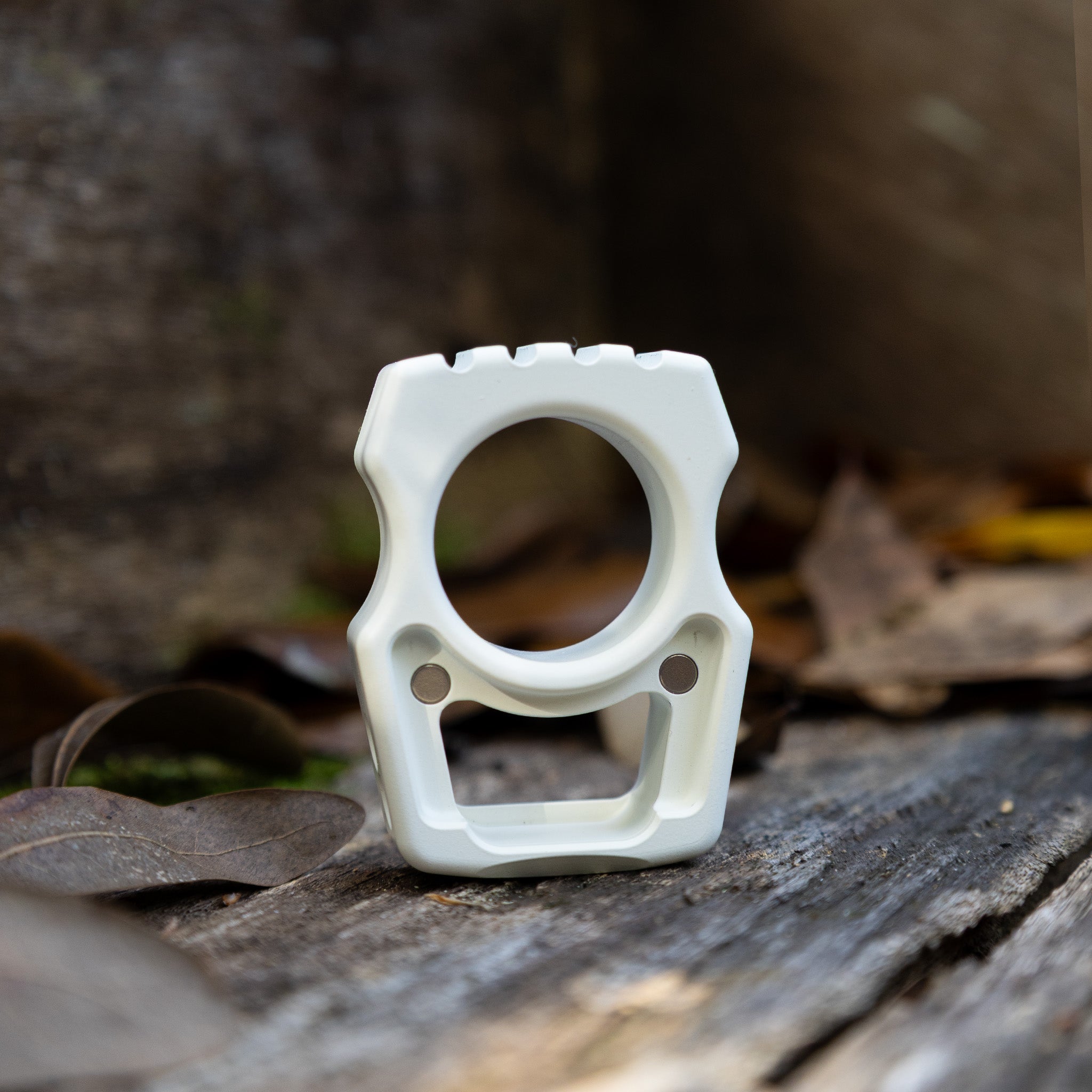 Semi-Custom Titanium Bottle Opener Keychain Swampy Whale Snow White Cerakote