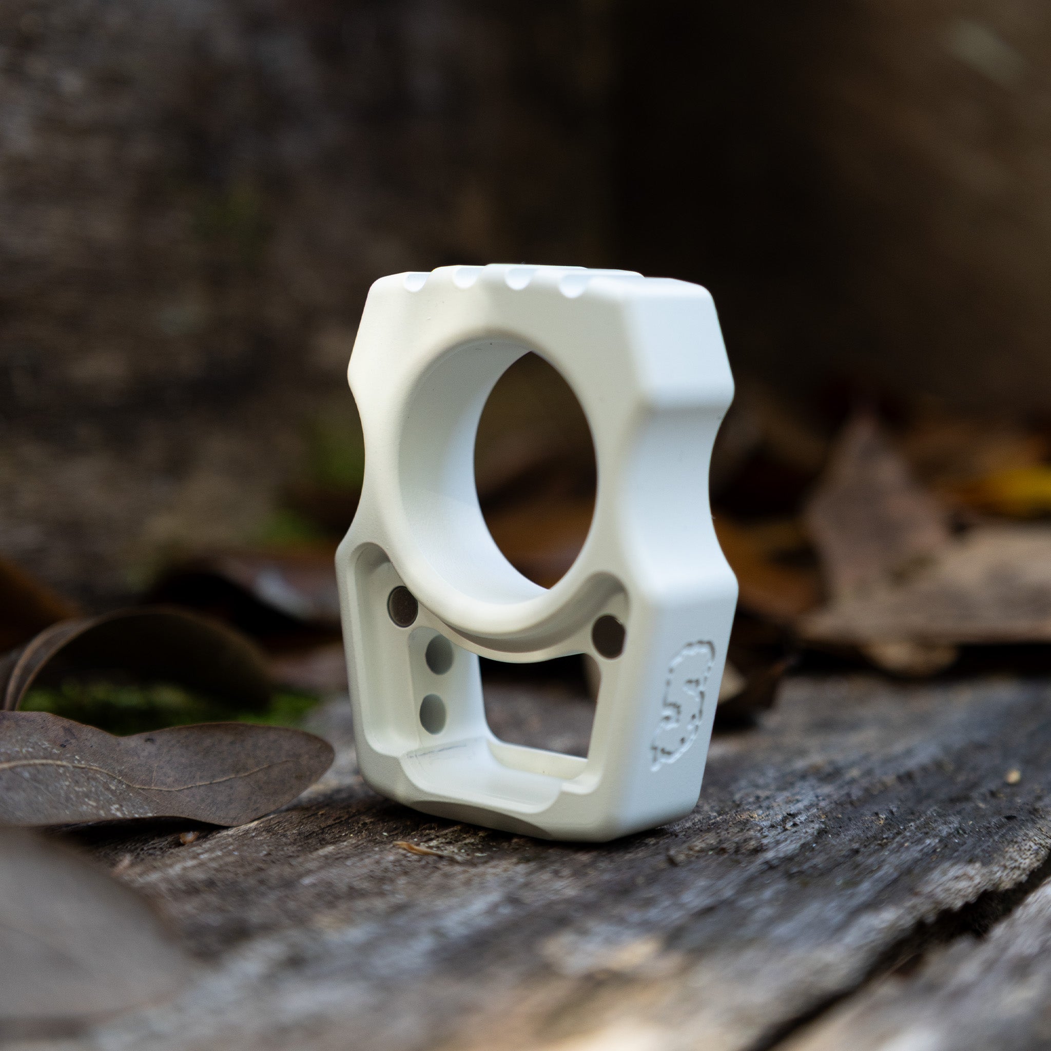 Semi-Custom Titanium Bottle Opener Keychain Swampy Whale Snow White Cerakote