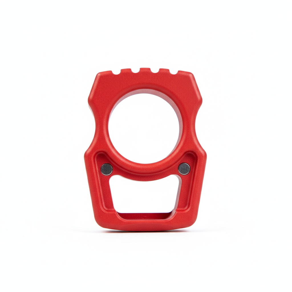 Semi-Custom Titanium EDC Keychain Swampy Whale Red Cerakote
