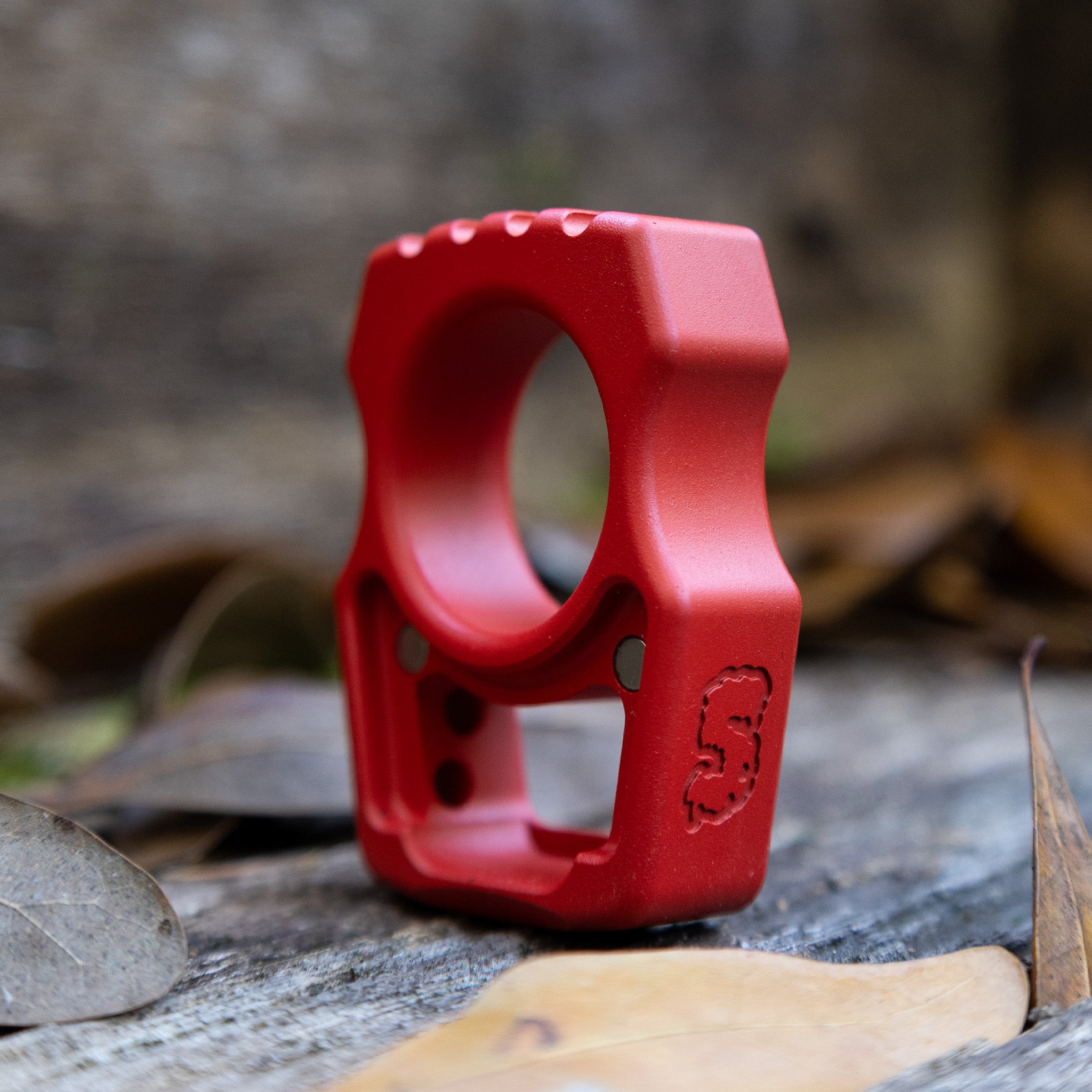 Semi-Custom Titanium EDC Keychain Swampy Whale Red Cerakote