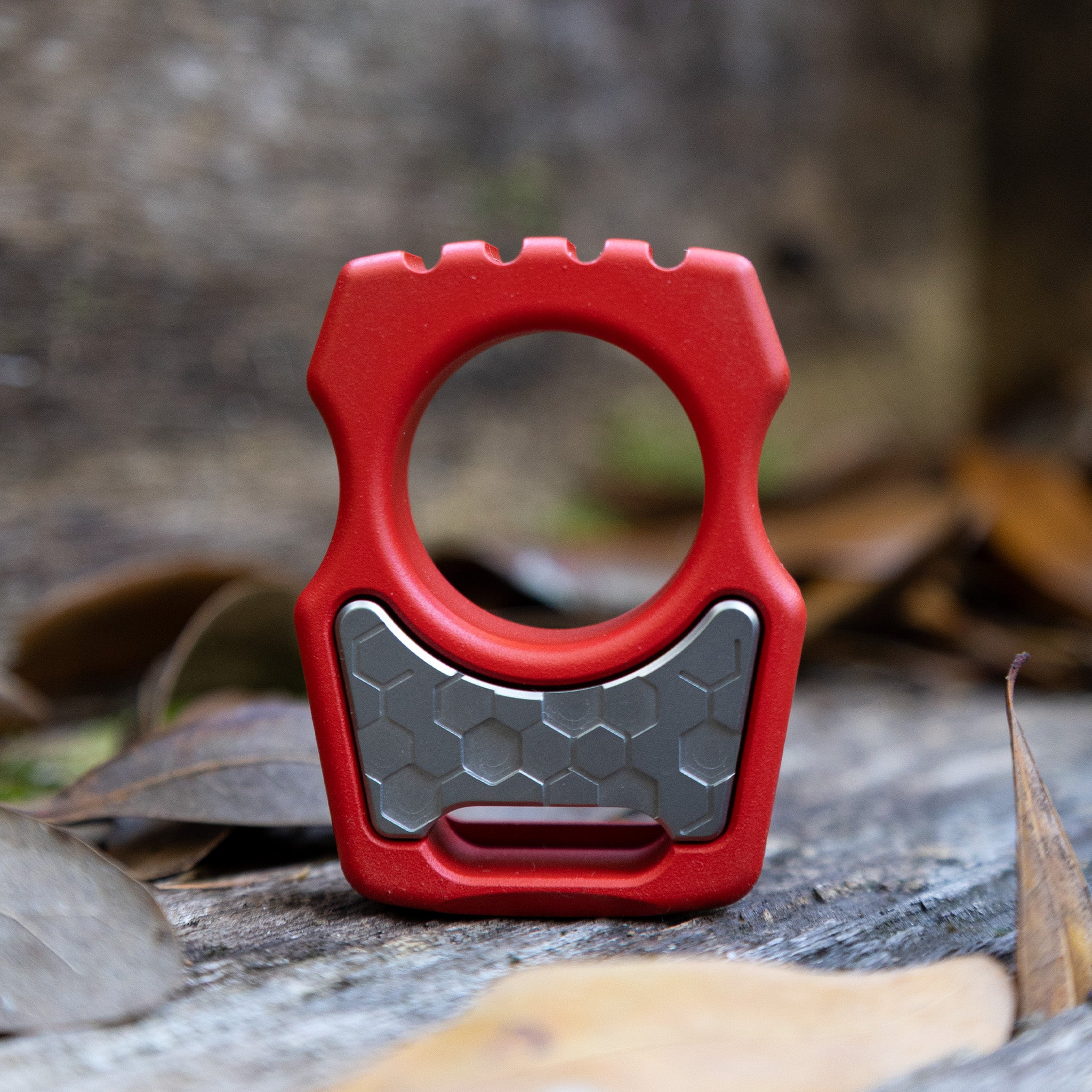 Semi-Custom Titanium EDC Keychain Swampy Whale Red Cerakote