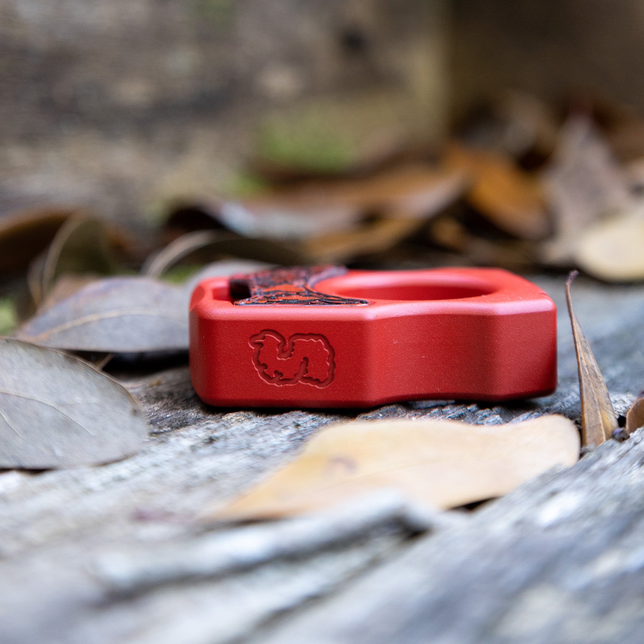 Semi-Custom Titanium EDC Keychain Swampy Whale Red Cerakote