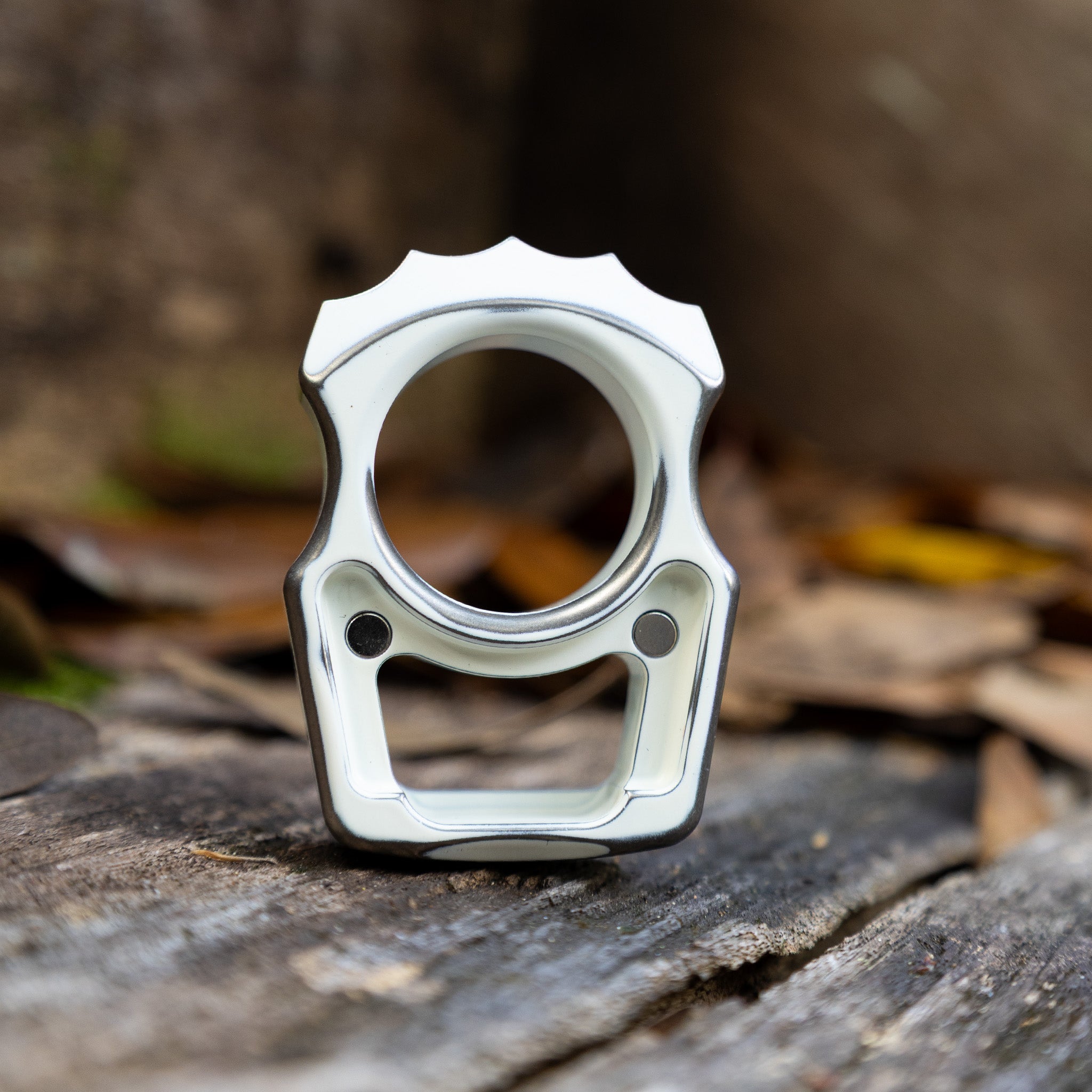 Semi-Custom Titanium Bottle Opener Keychain Swampy Alligator Snow White Stonewashed Cerakote
