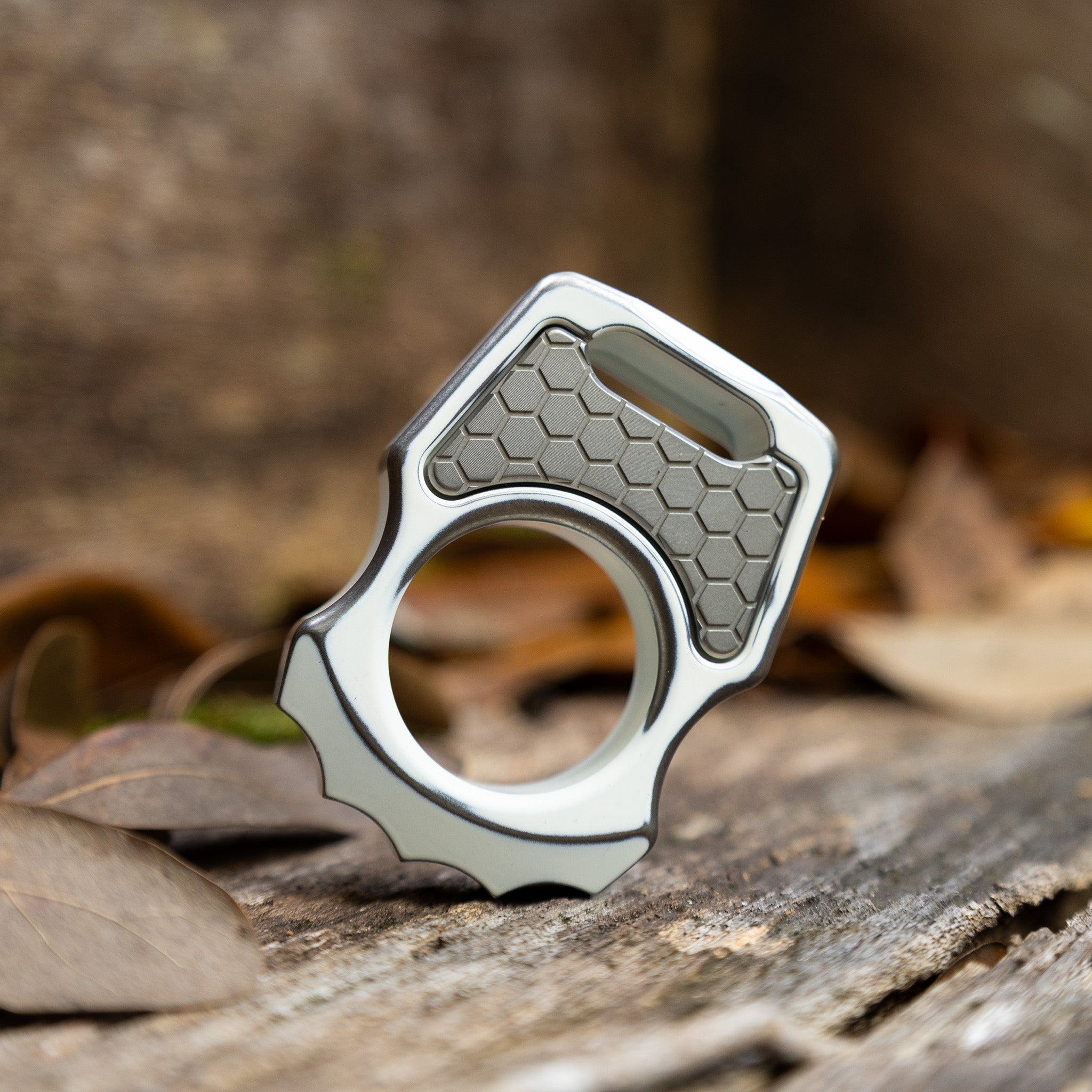 Semi-Custom Titanium Bottle Opener Keychain Swampy Alligator Snow White Stonewashed Cerakote