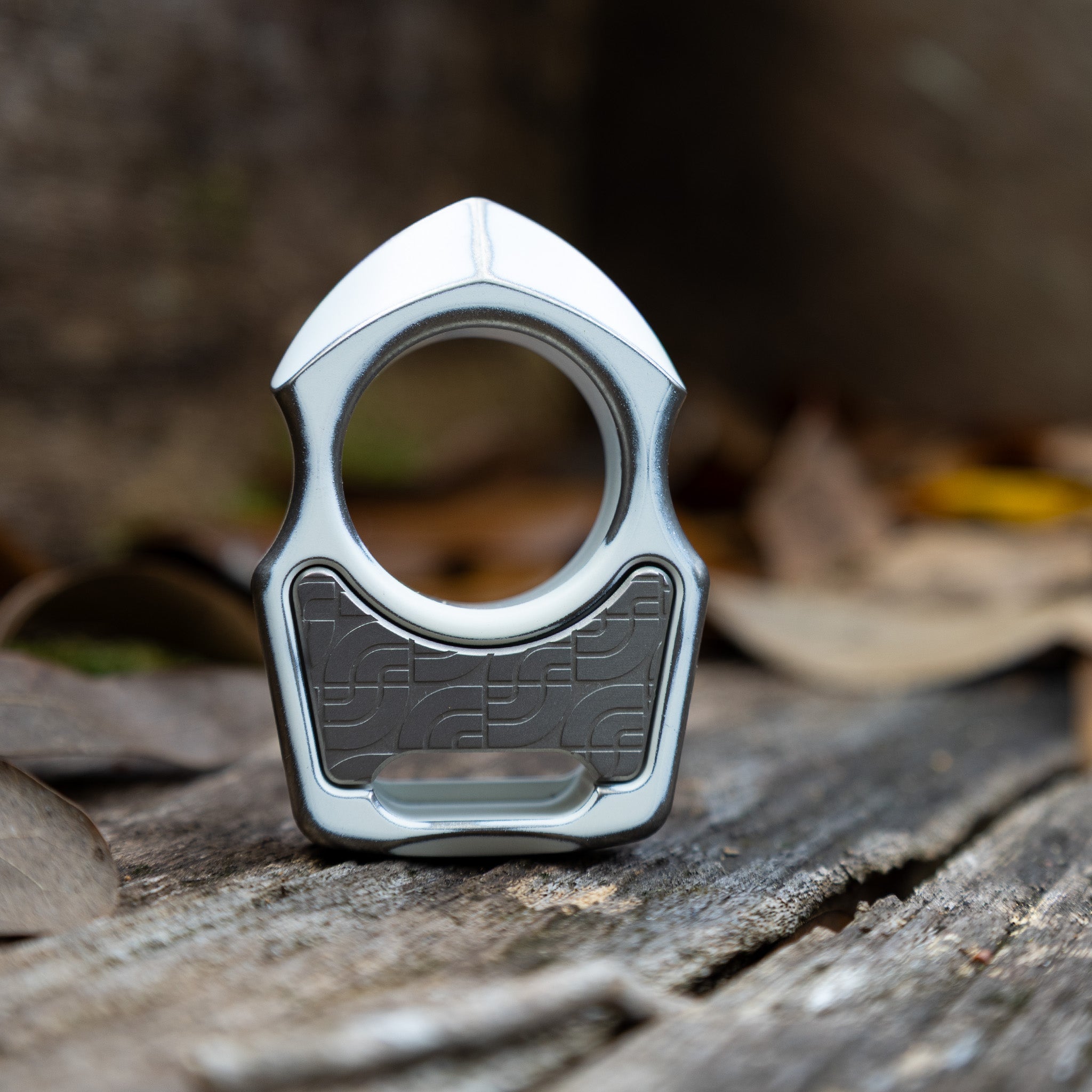 Semi-Custom Titanium Keychain Swampy Shark Snow White Stonewashed Cerakote