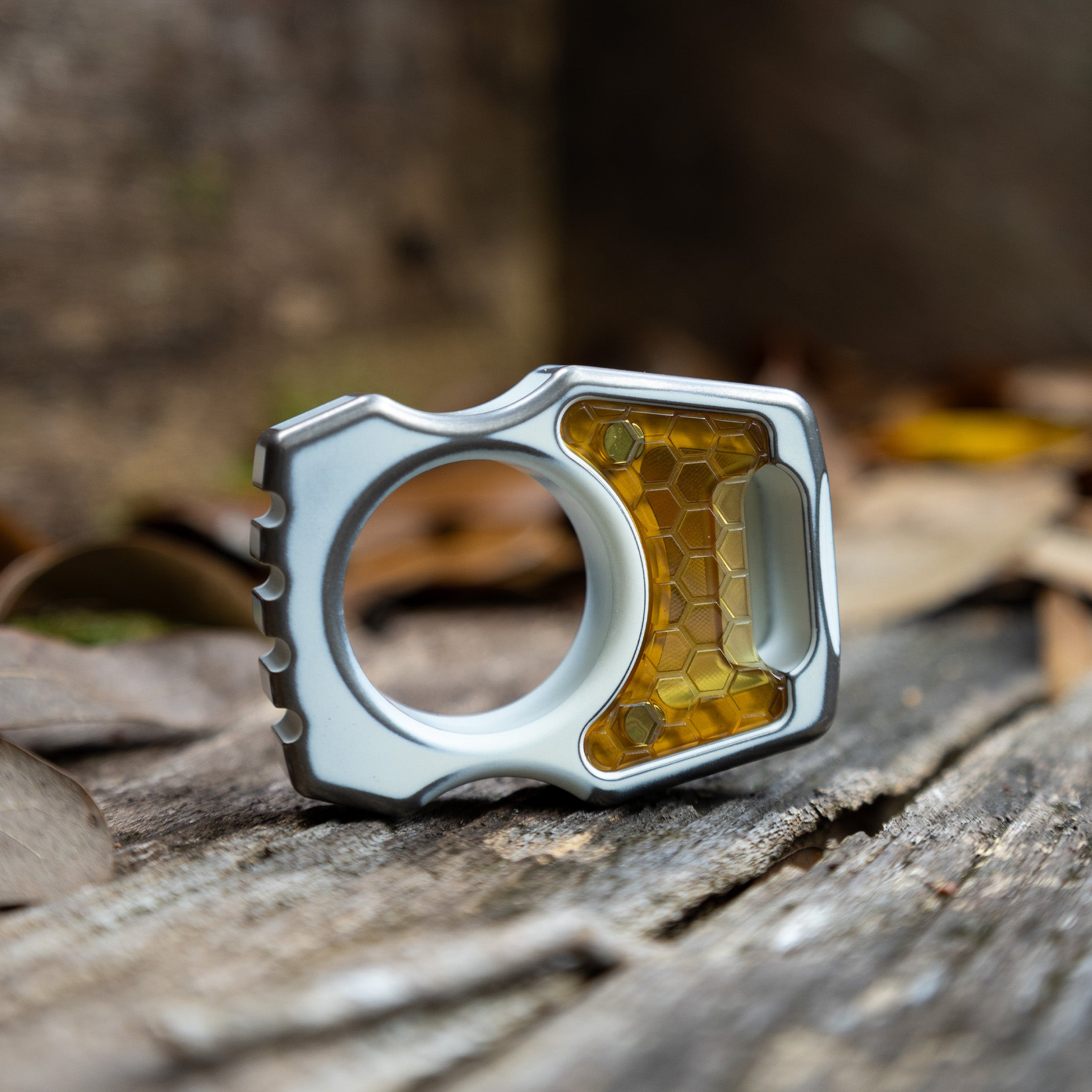 Semi-Custom Titanium EDC Keychain Swampy Whale Snow White Stonewashed Cerakote