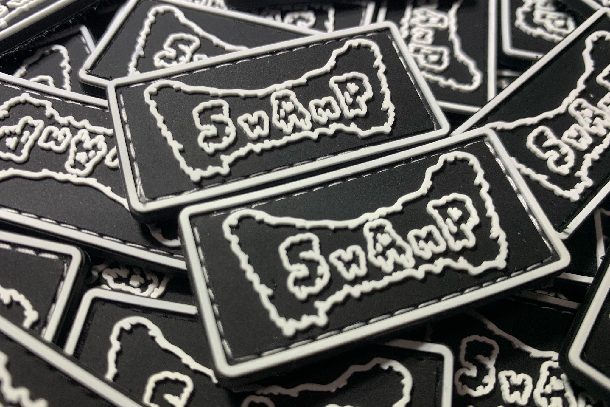 SWAMP Black & White Velcro Patch Set — PVC (2 pcs)