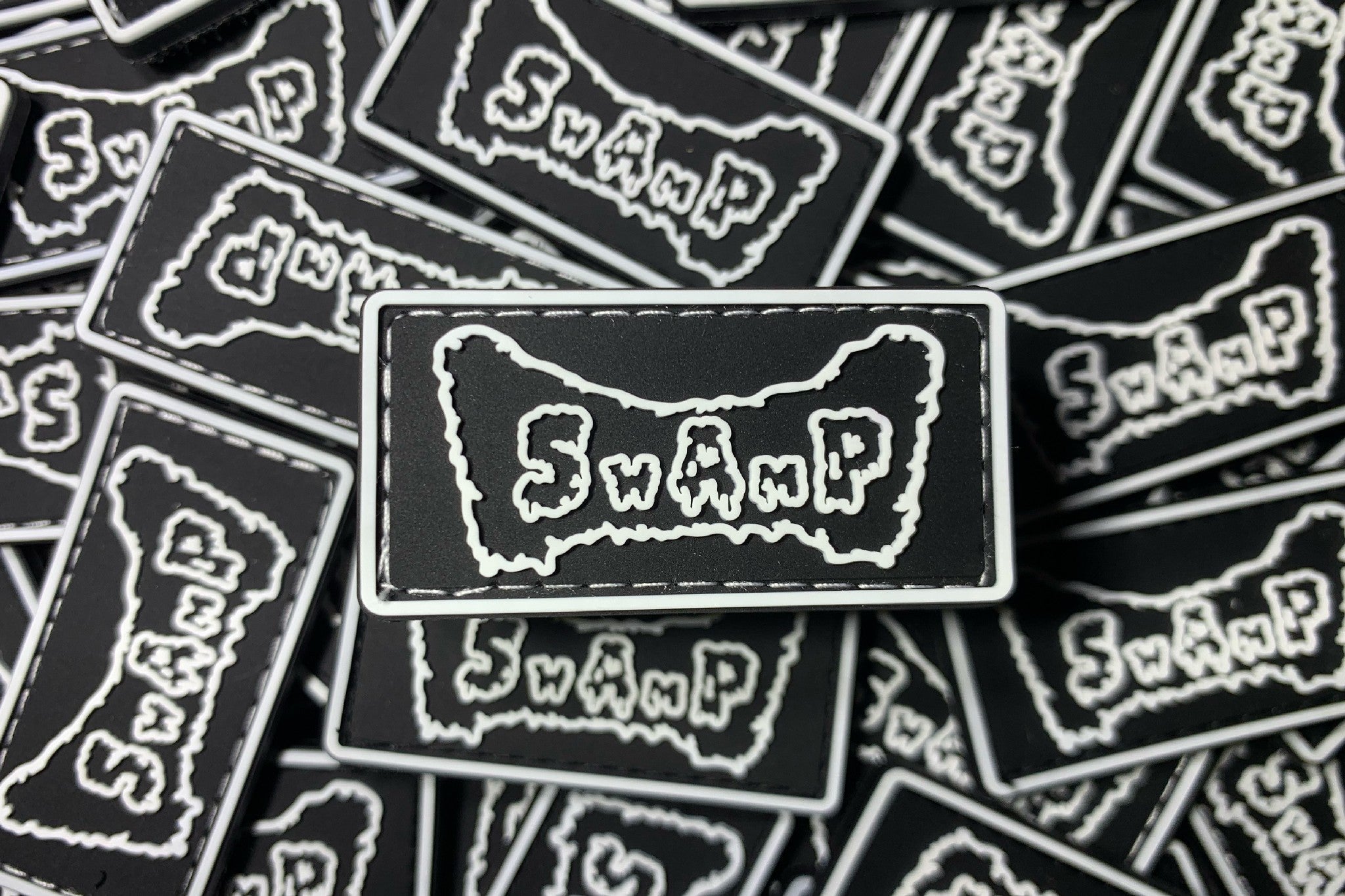 SWAMP Black & White Velcro Patch Set — PVC (2 pcs)