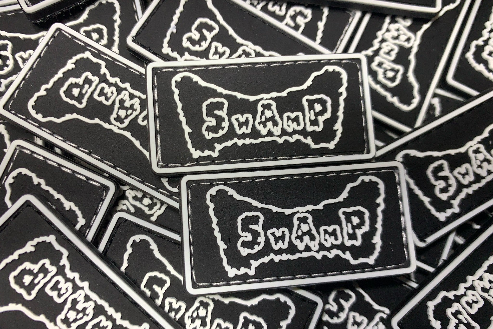 SWAMP Black & White Velcro Patch Set — PVC (2 pcs)