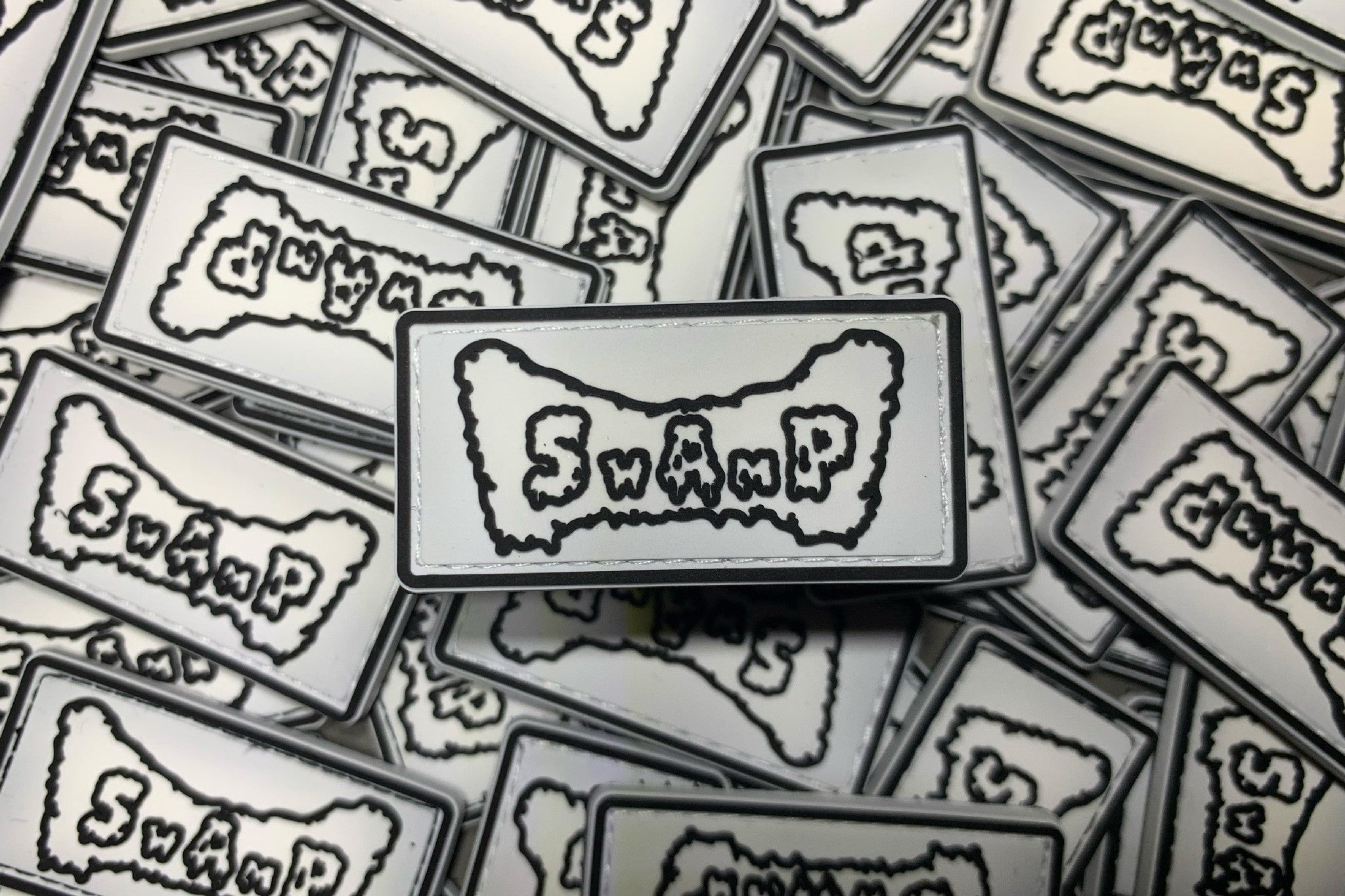 SWAMP Velcro Patch Set — Black & White PVC (2 pcs)