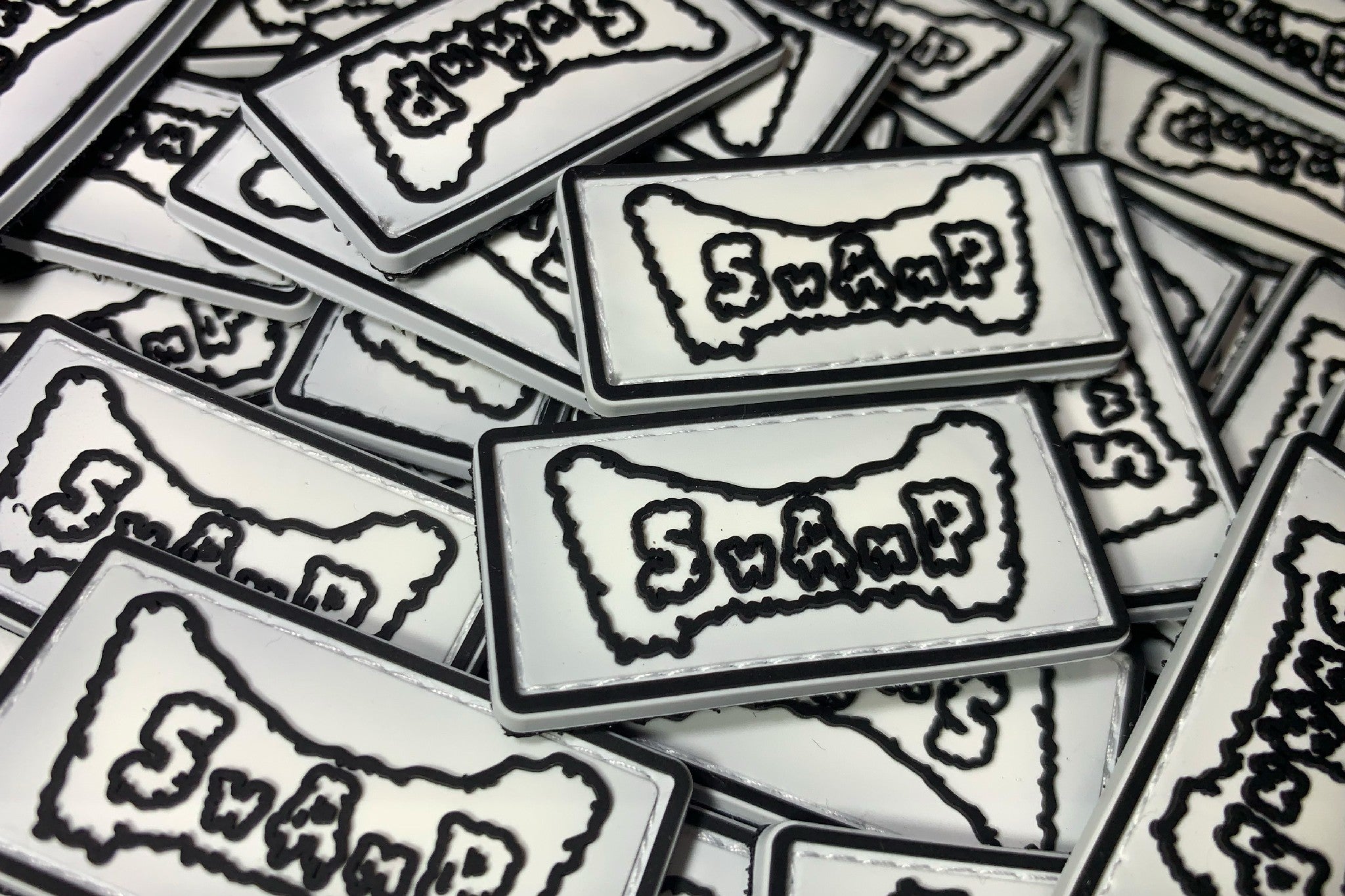 SWAMP Velcro Patch Set — Black & White PVC (2 pcs)